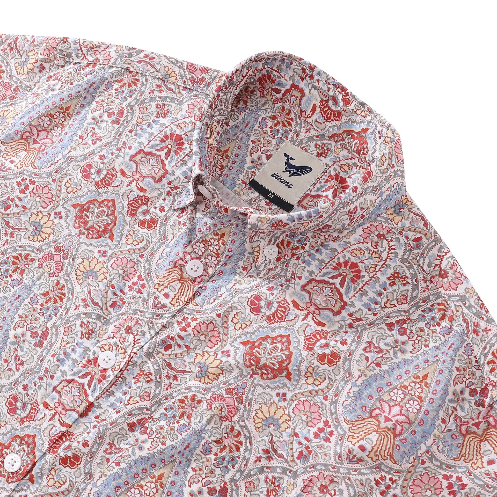 Men's Tropical Floral Hawaiian Shirt - Cotton Button-Down Aloha