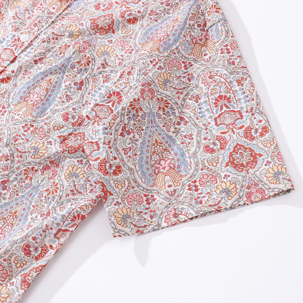 Men's Tropical Floral Hawaiian Shirt - Cotton Button-Down Aloha