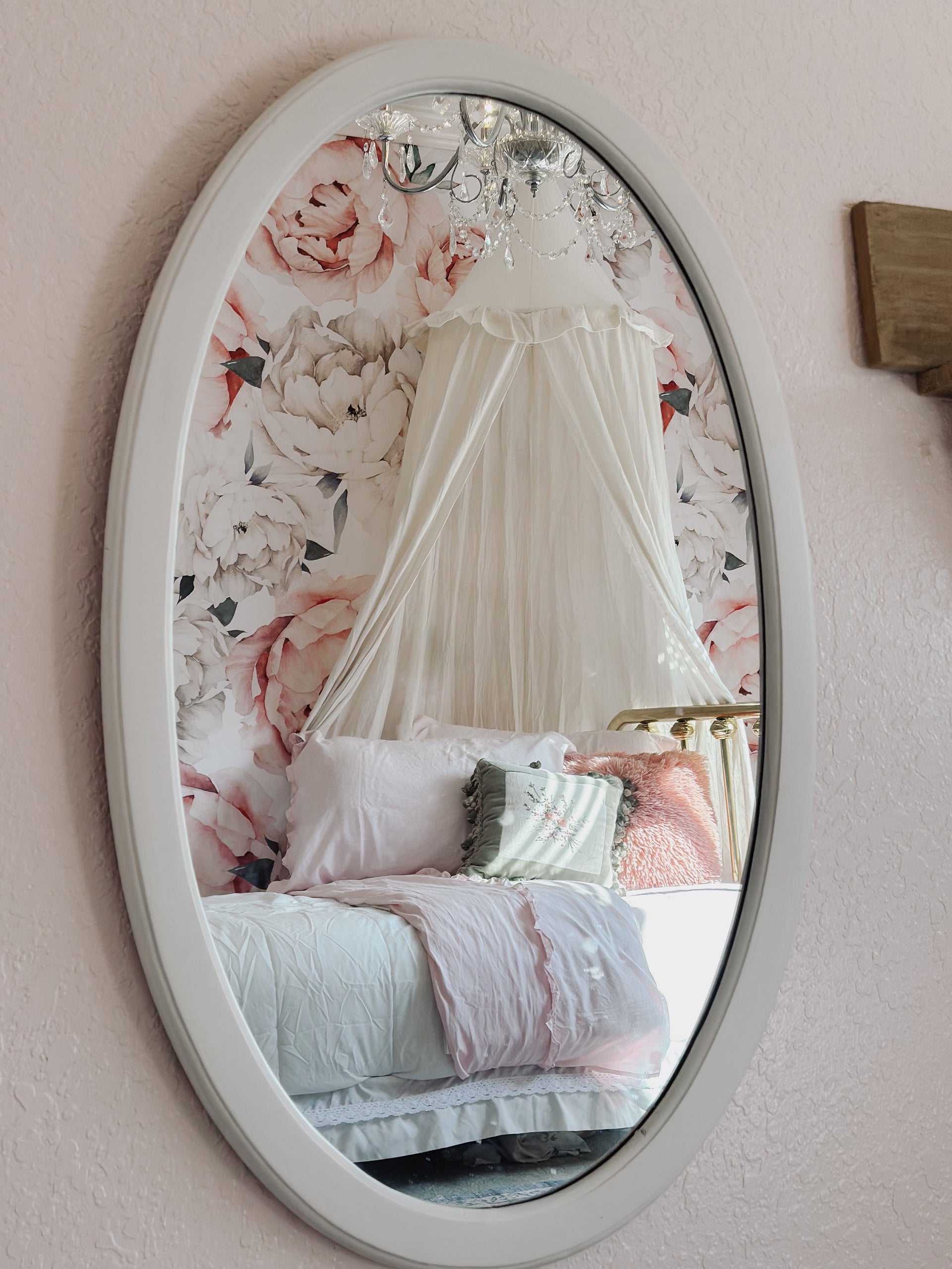 Nailea Floral Wallpaper in Pink, White and Green Shabby-Chic