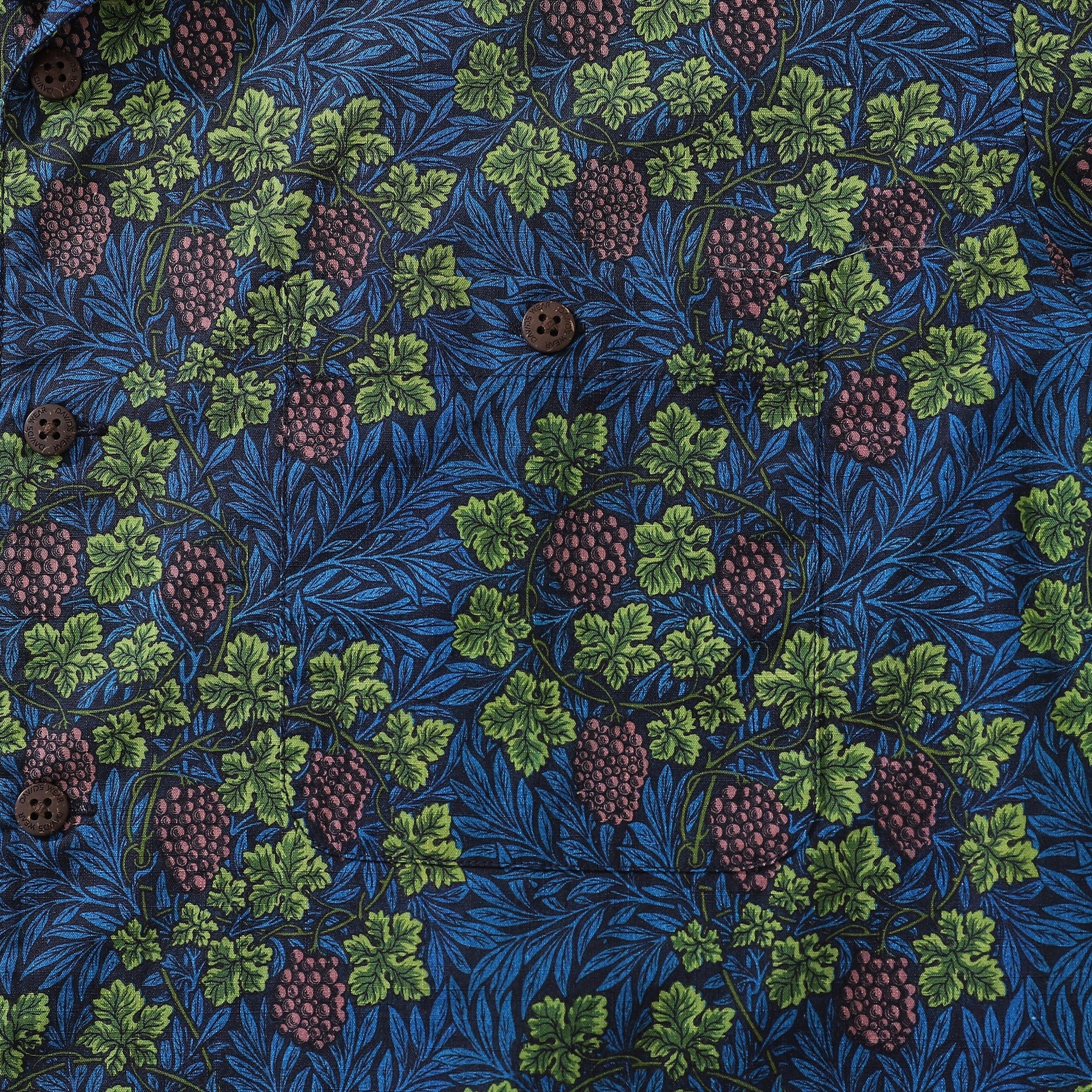 Men's Grapevine Print Short Sleeve Camp Collar Cotton Shirt