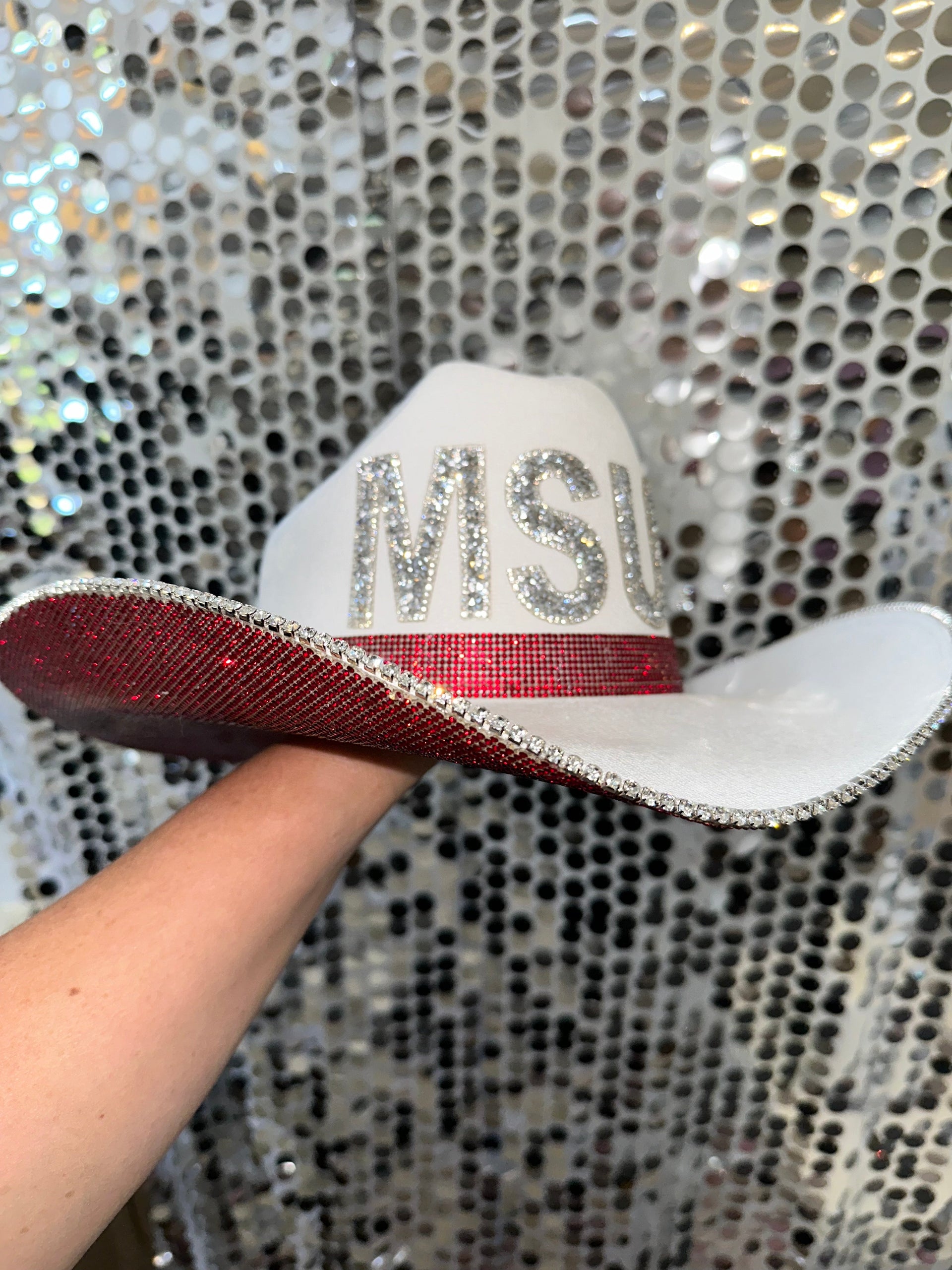 Mississippi State University Western Glam Hat - Maroon and Silver