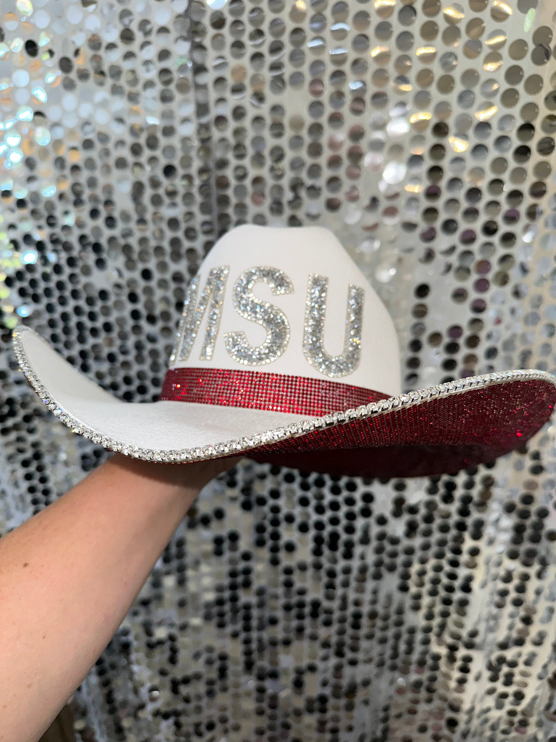 Mississippi State University Western Glam Hat - Maroon and Silver