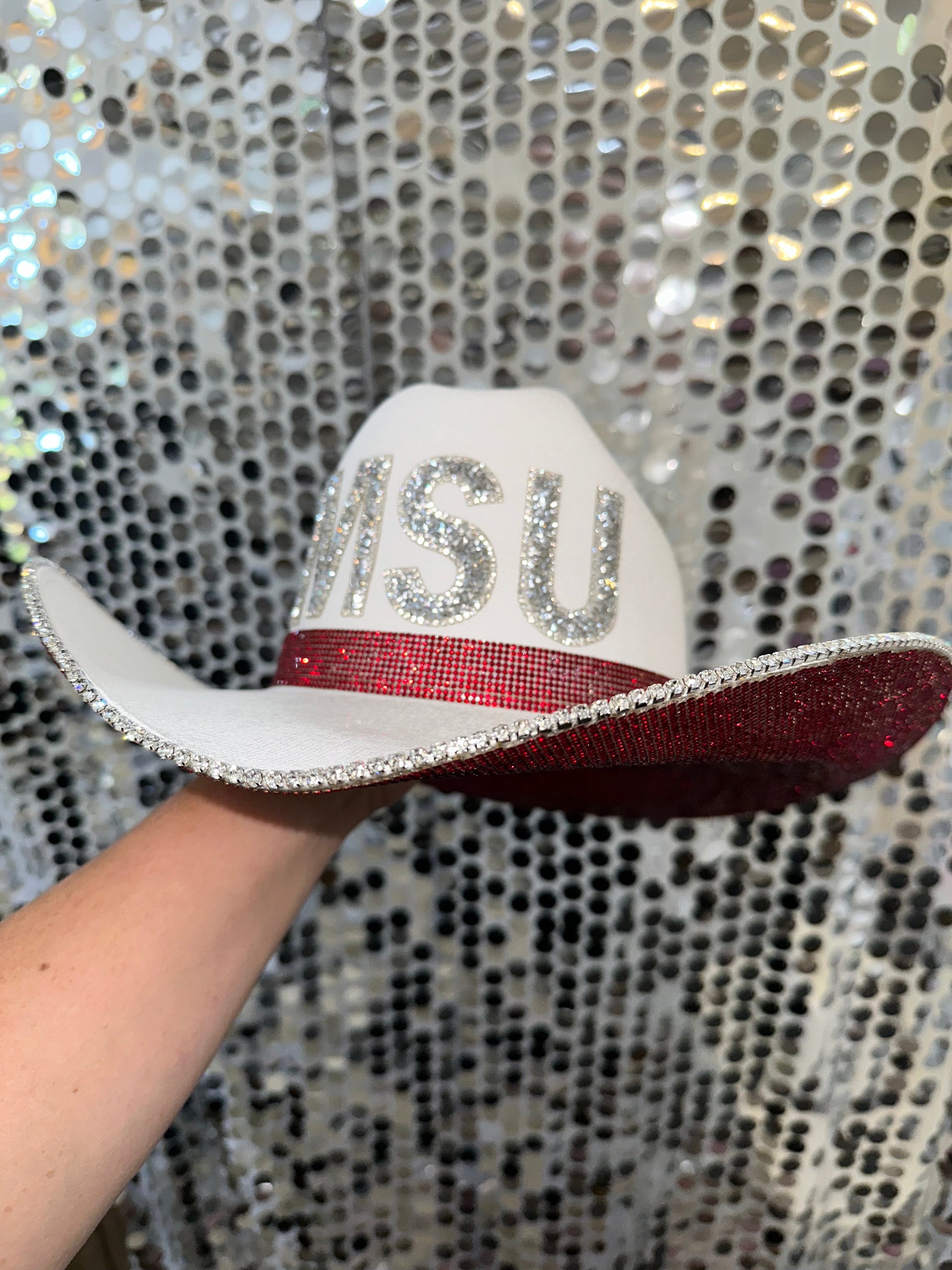 Mississippi State University Western Glam Hat - Maroon and Silver