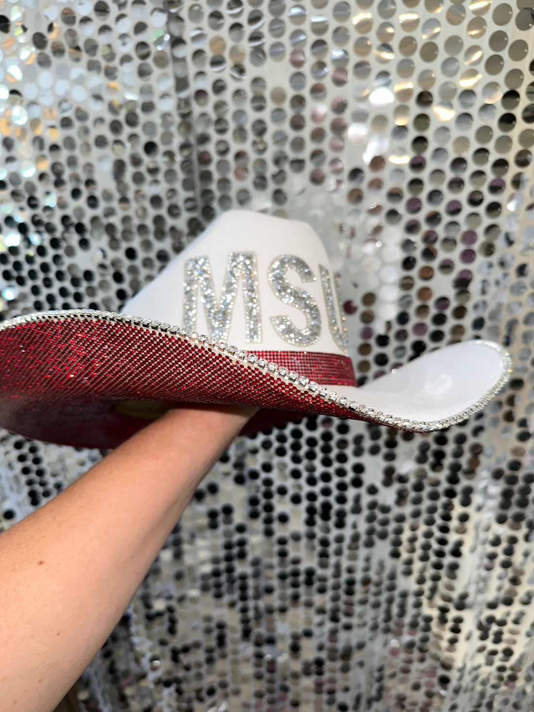 Mississippi State University Western Glam Hat - Maroon and Silver