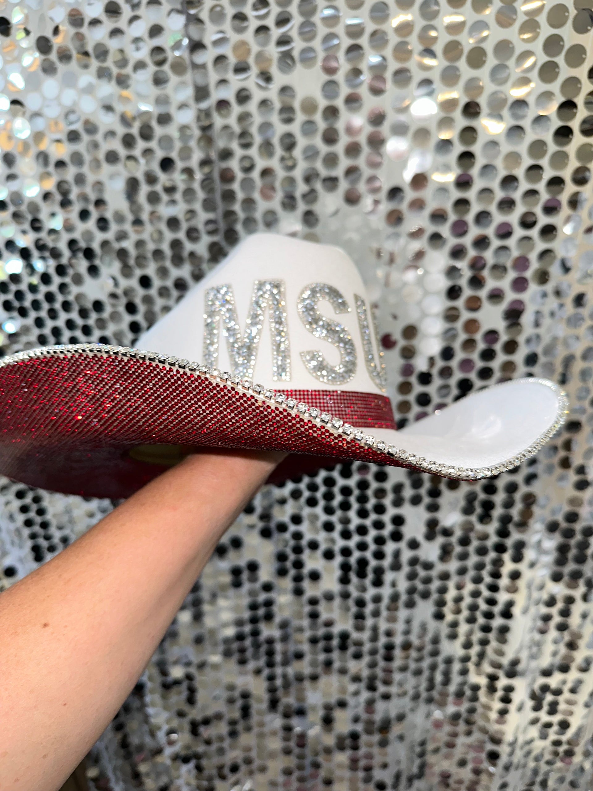 Mississippi State University Western Glam Hat - Maroon and Silver