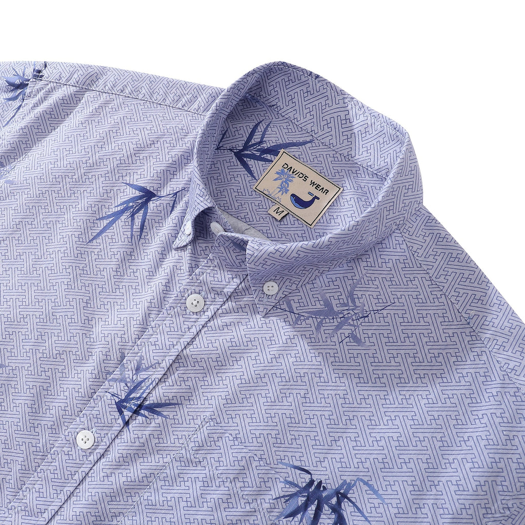 Vintage Cotton Hawaiian Shirt – Short Sleeve Bamboo Print Aloha