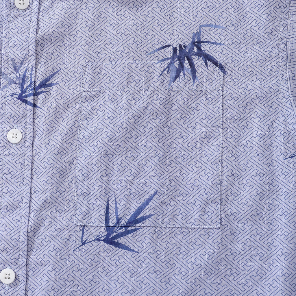 Vintage Cotton Hawaiian Shirt – Short Sleeve Bamboo Print Aloha