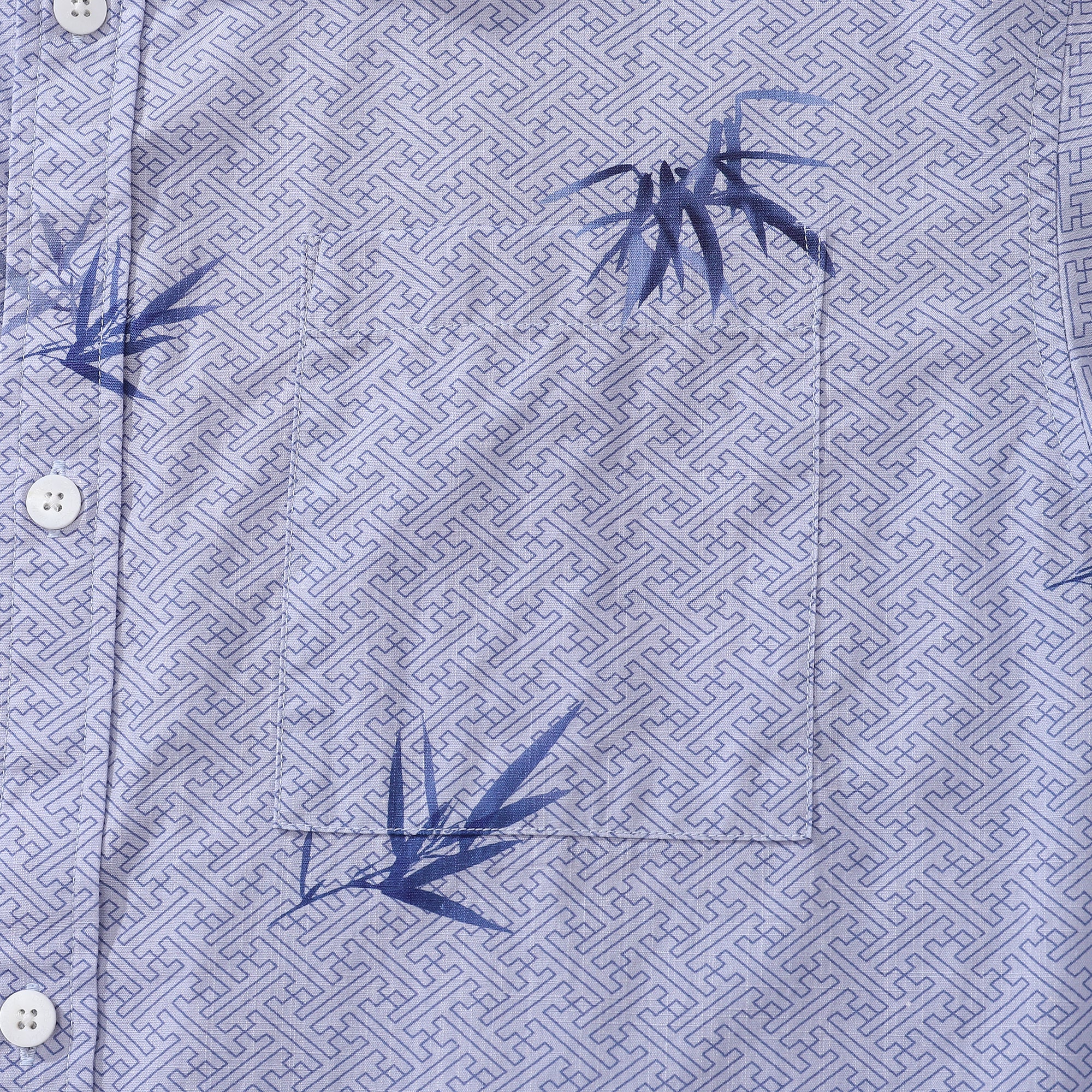 Vintage Cotton Hawaiian Shirt – Short Sleeve Bamboo Print Aloha