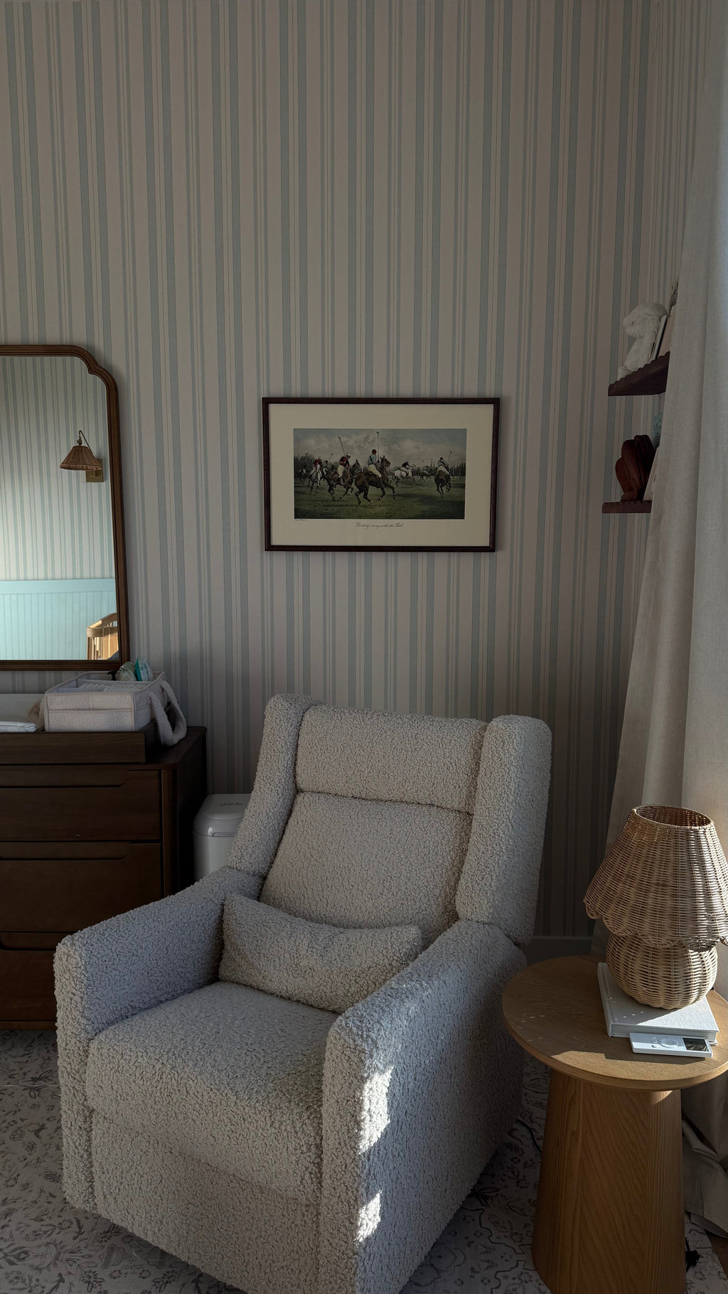 Joey Striped Removable Wallpaper in Light Blue & Cream