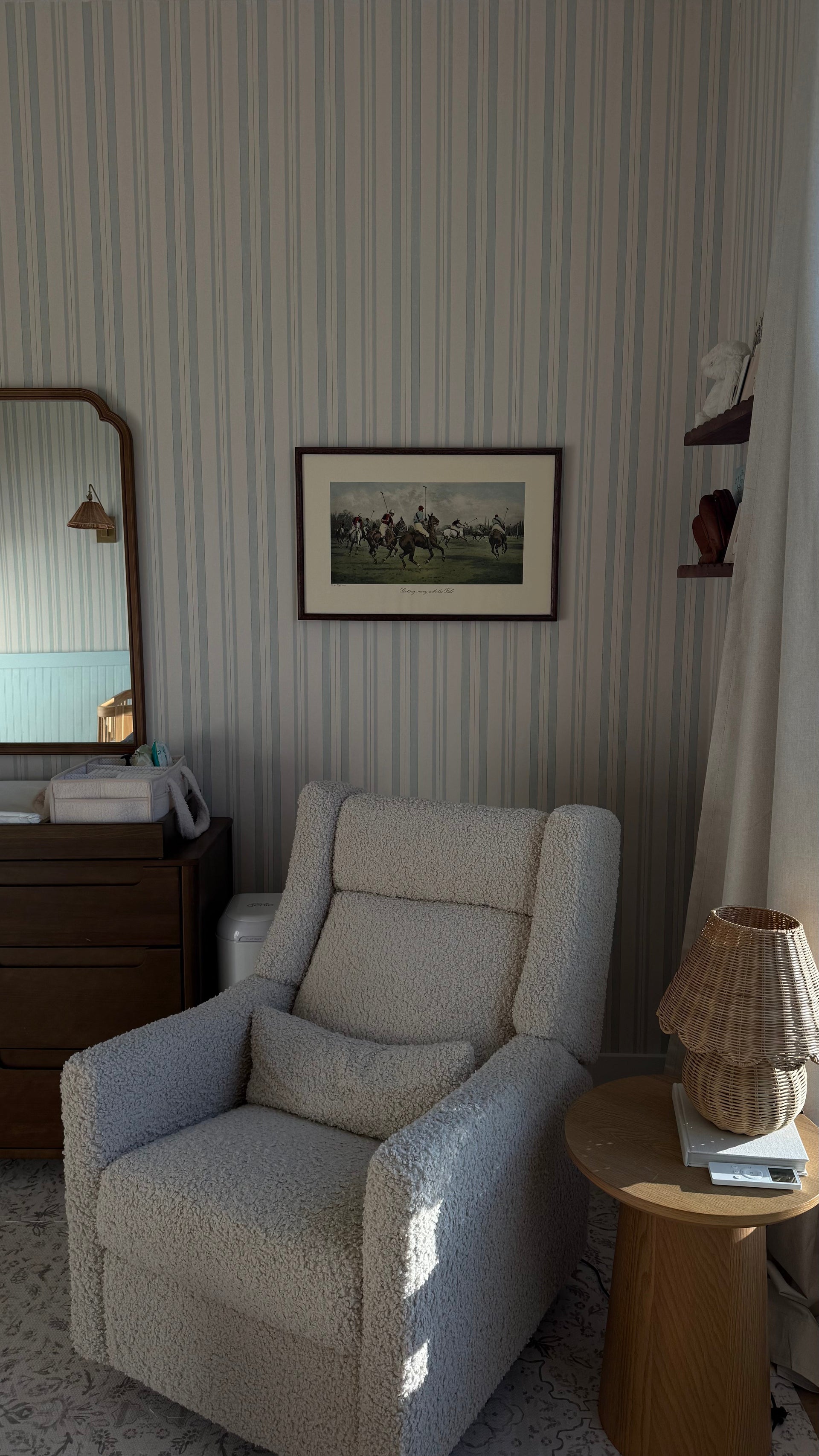 Joey Striped Removable Wallpaper in Light Blue & Cream