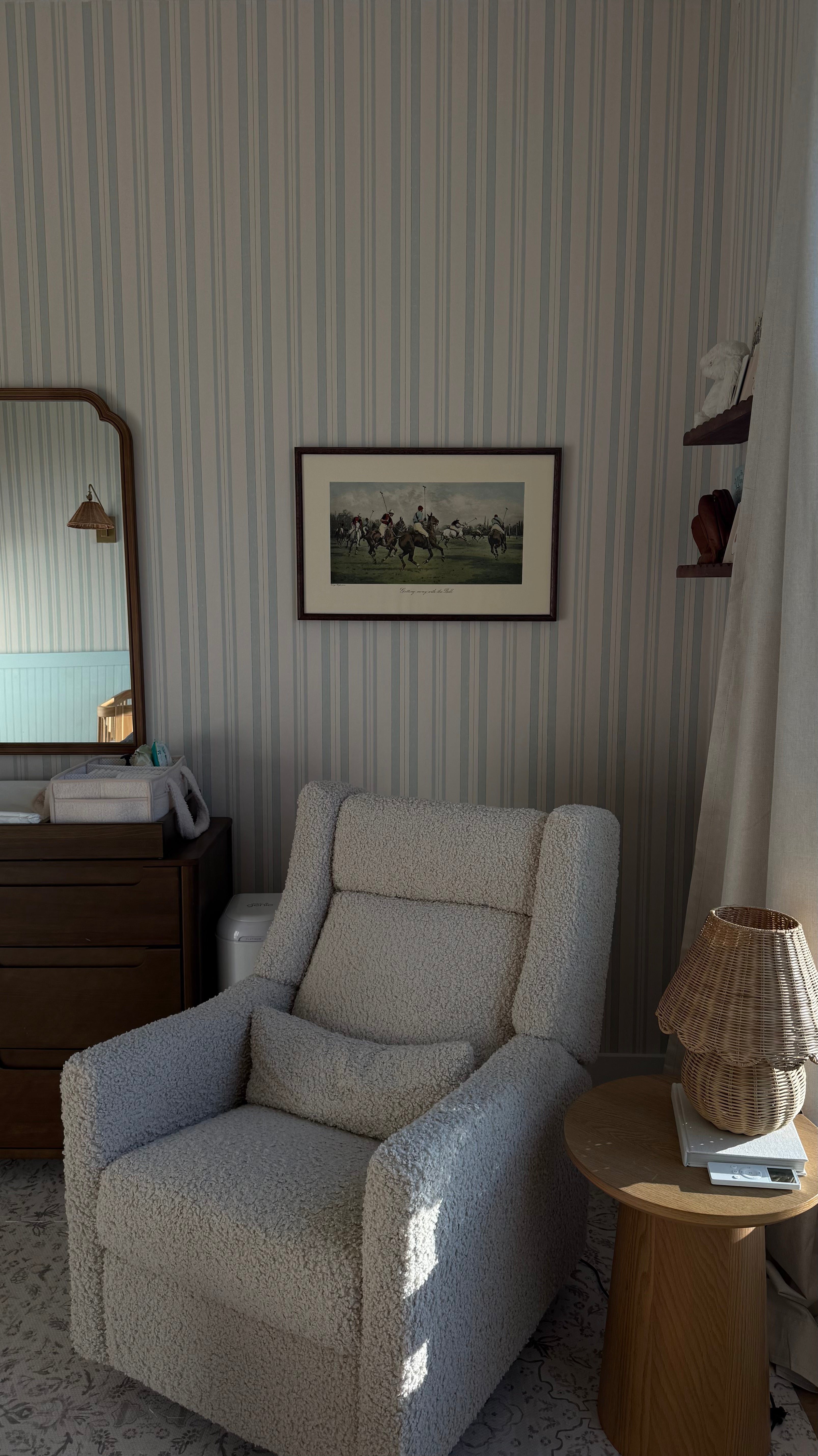 Joey Striped Removable Wallpaper in Light Blue & Cream