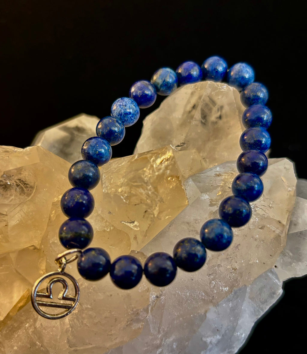 Zodiac Vibes Natural Gemstone Bead Bracelet with Astrological Charm - Image 2