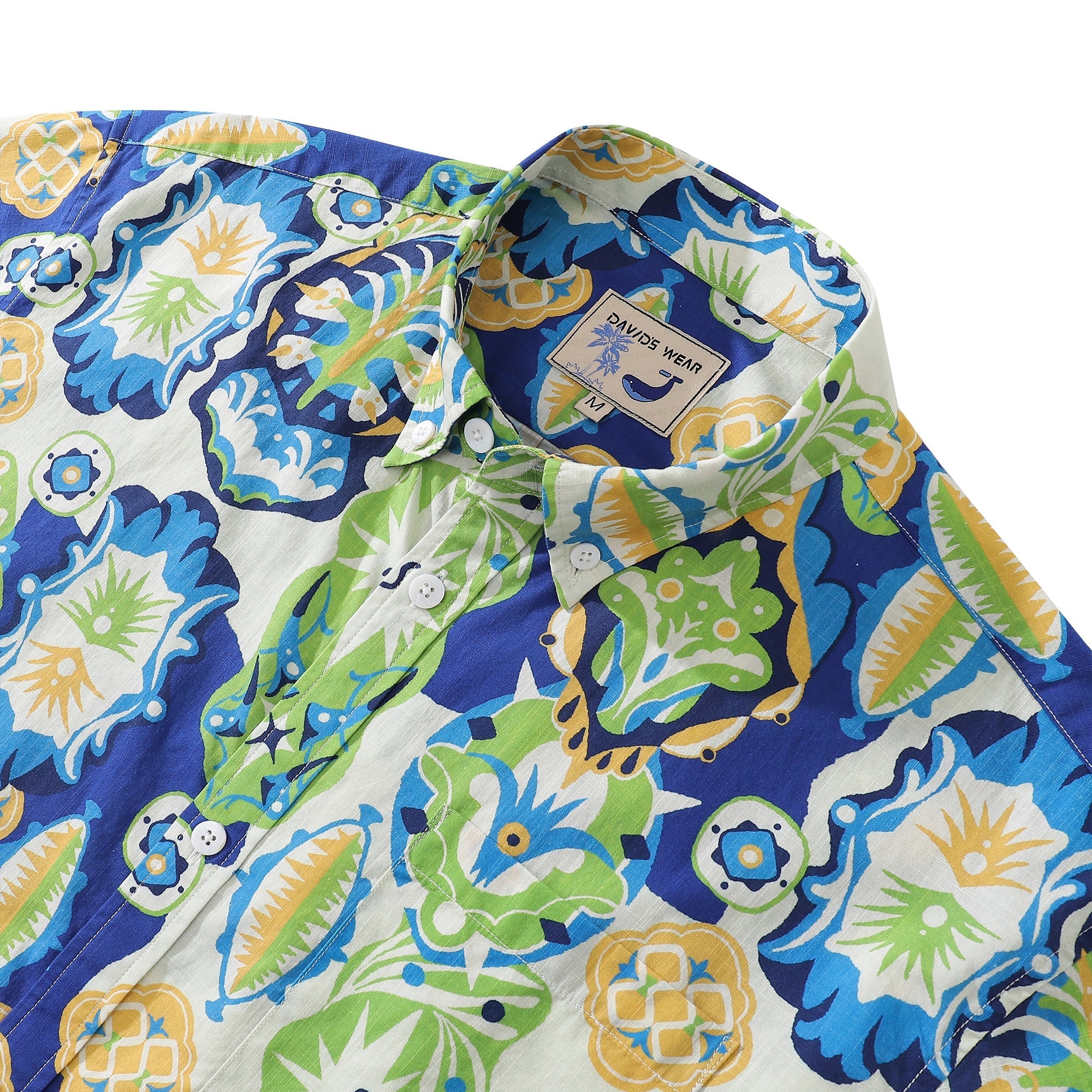 Vintage Totem Print Cotton Aloha Shirt for Men - Relaxed Fit