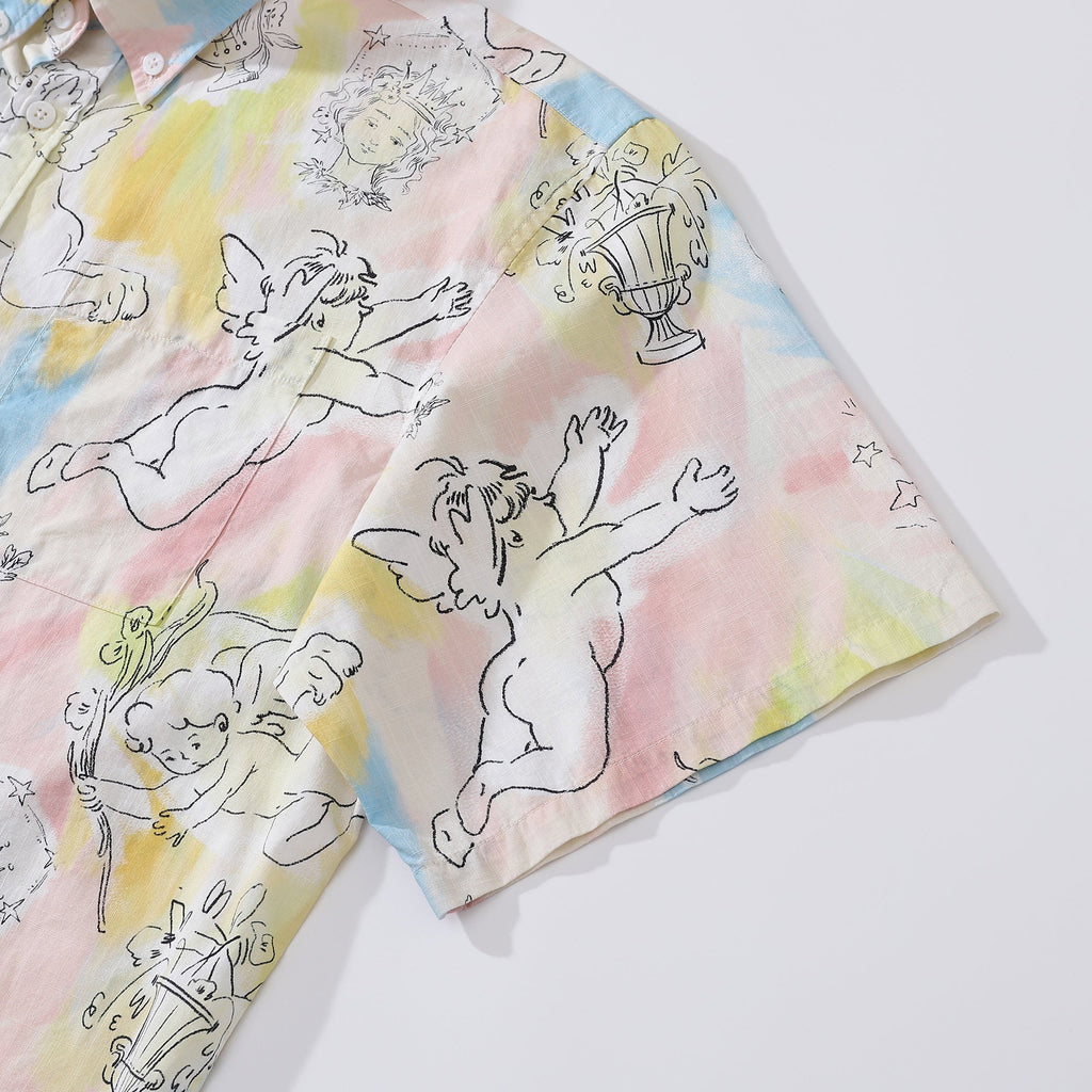 Vintage 1980s Abstract Print Short Sleeve Hawaiian Aloha Shirt
