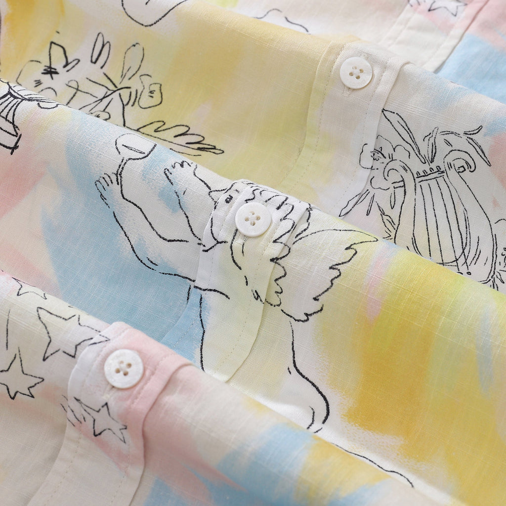 Vintage 1980s Abstract Print Short Sleeve Hawaiian Aloha Shirt