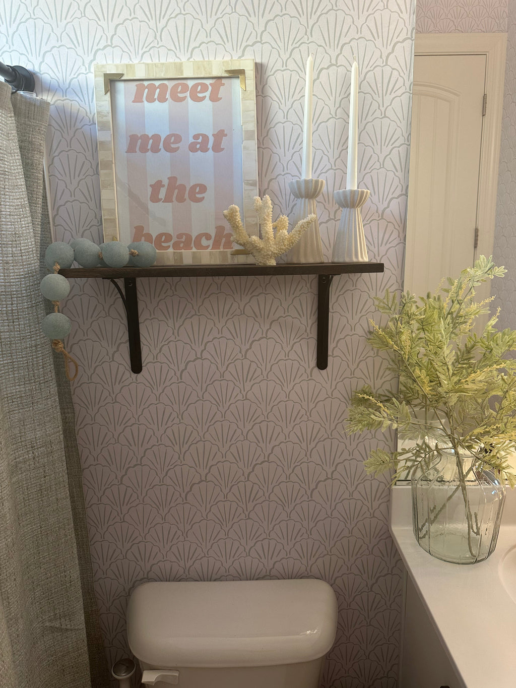 Coralie Geometric Wallpaper, Coastal Minimalist Wall Decor