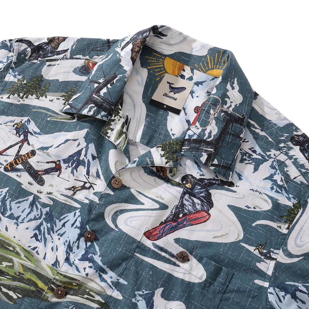 Powder Rush Vintage Hawaiian Camp Collar Cotton Shirt