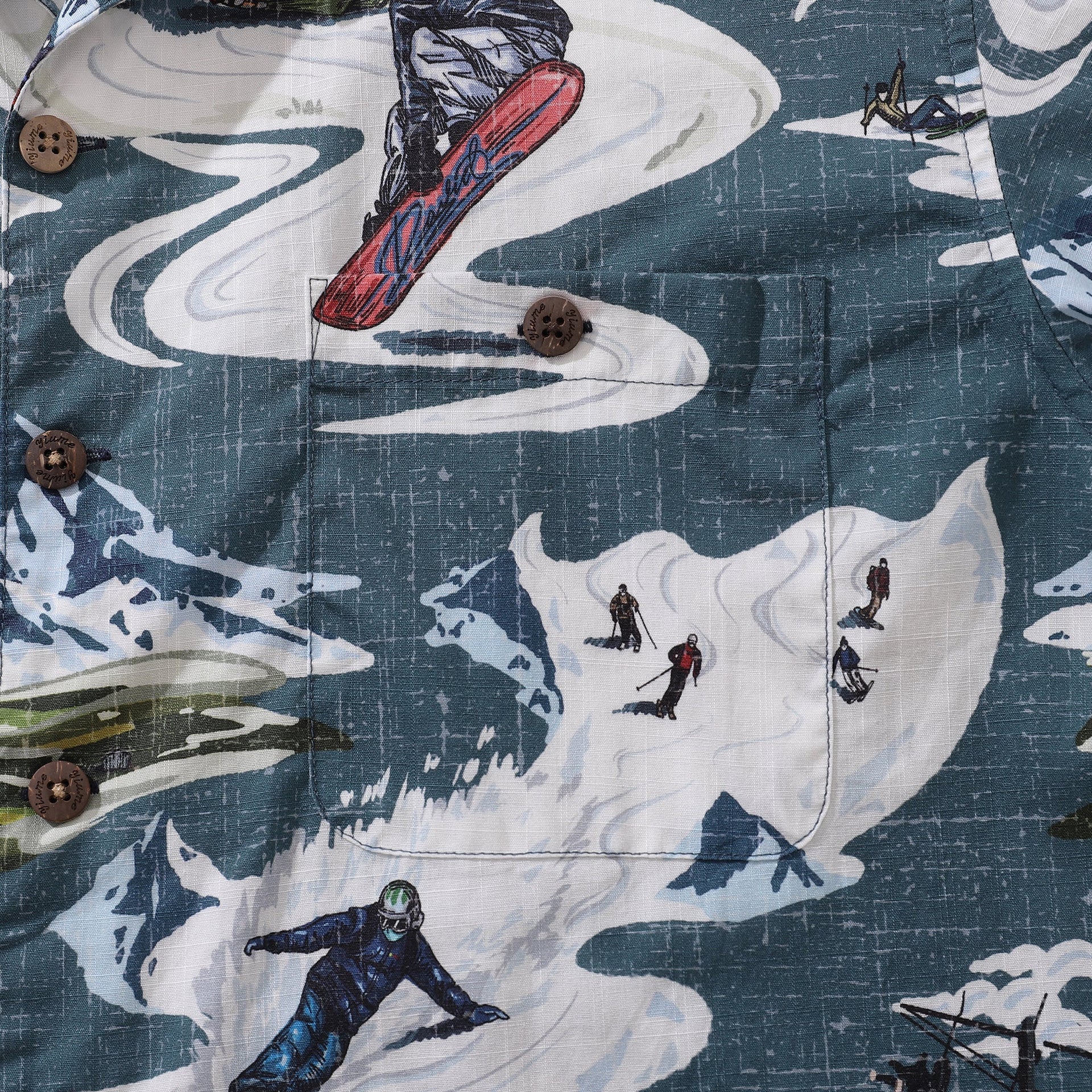 Powder Rush Vintage Hawaiian Camp Collar Cotton Shirt