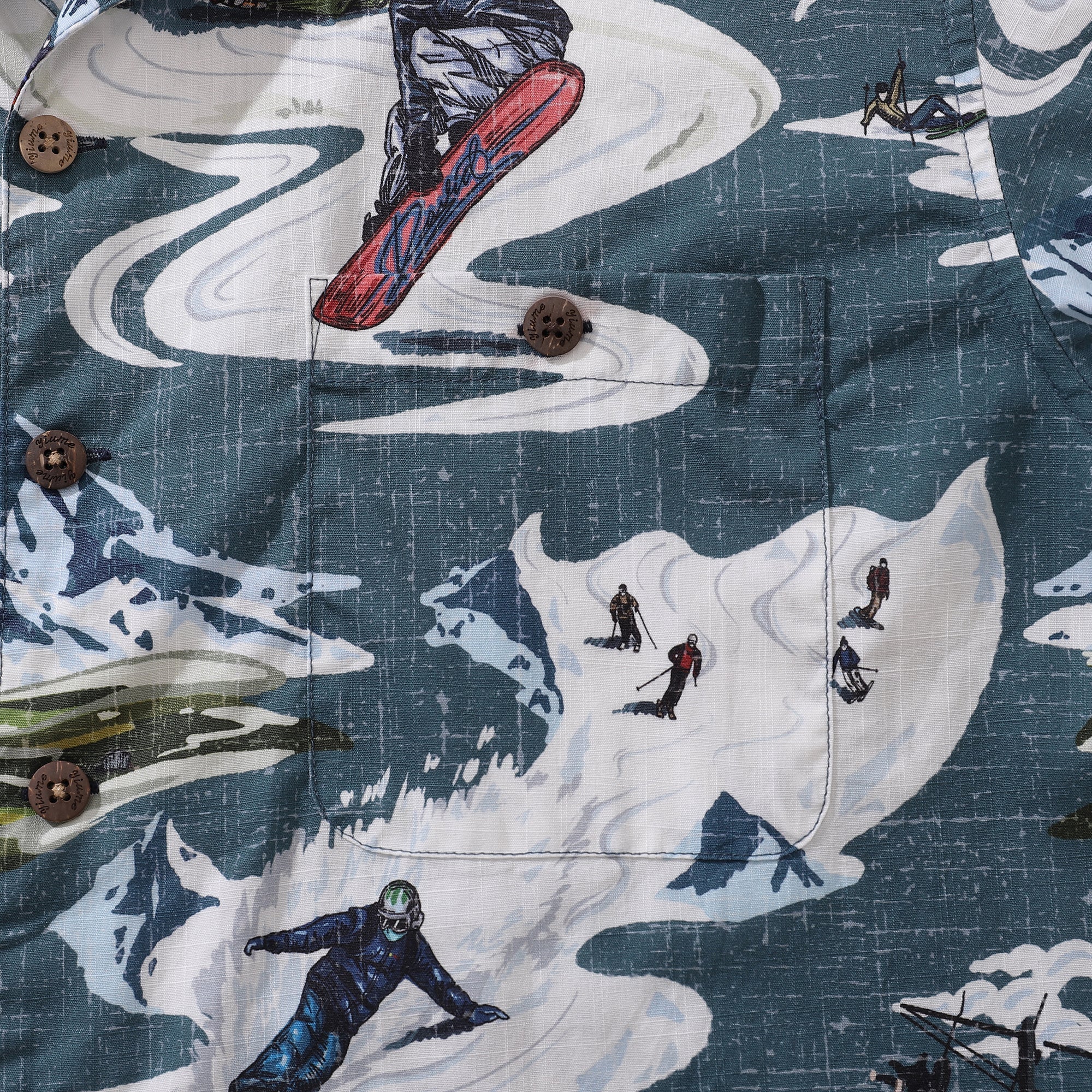 Powder Rush Vintage Hawaiian Camp Collar Cotton Shirt