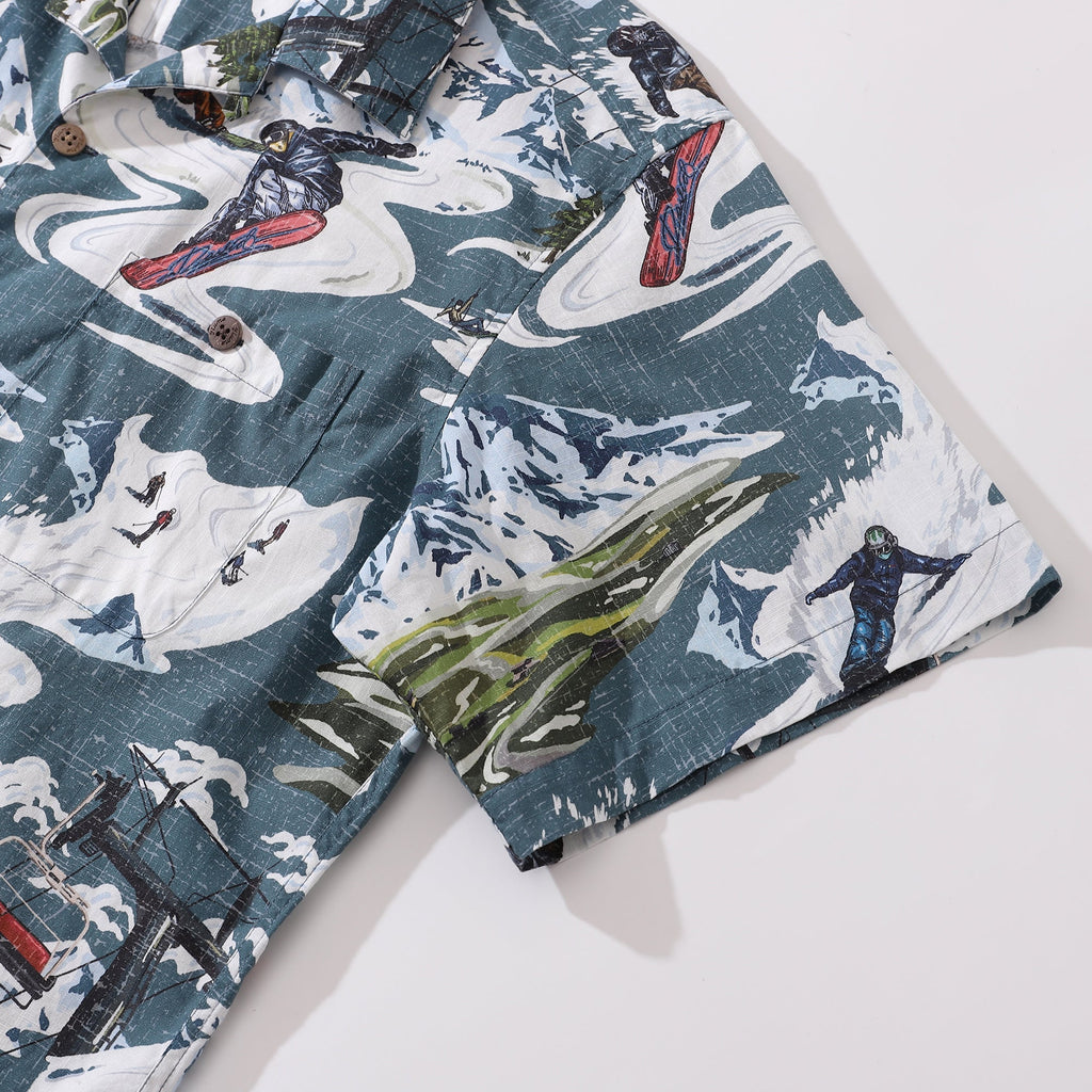 Powder Rush Vintage Hawaiian Camp Collar Cotton Shirt