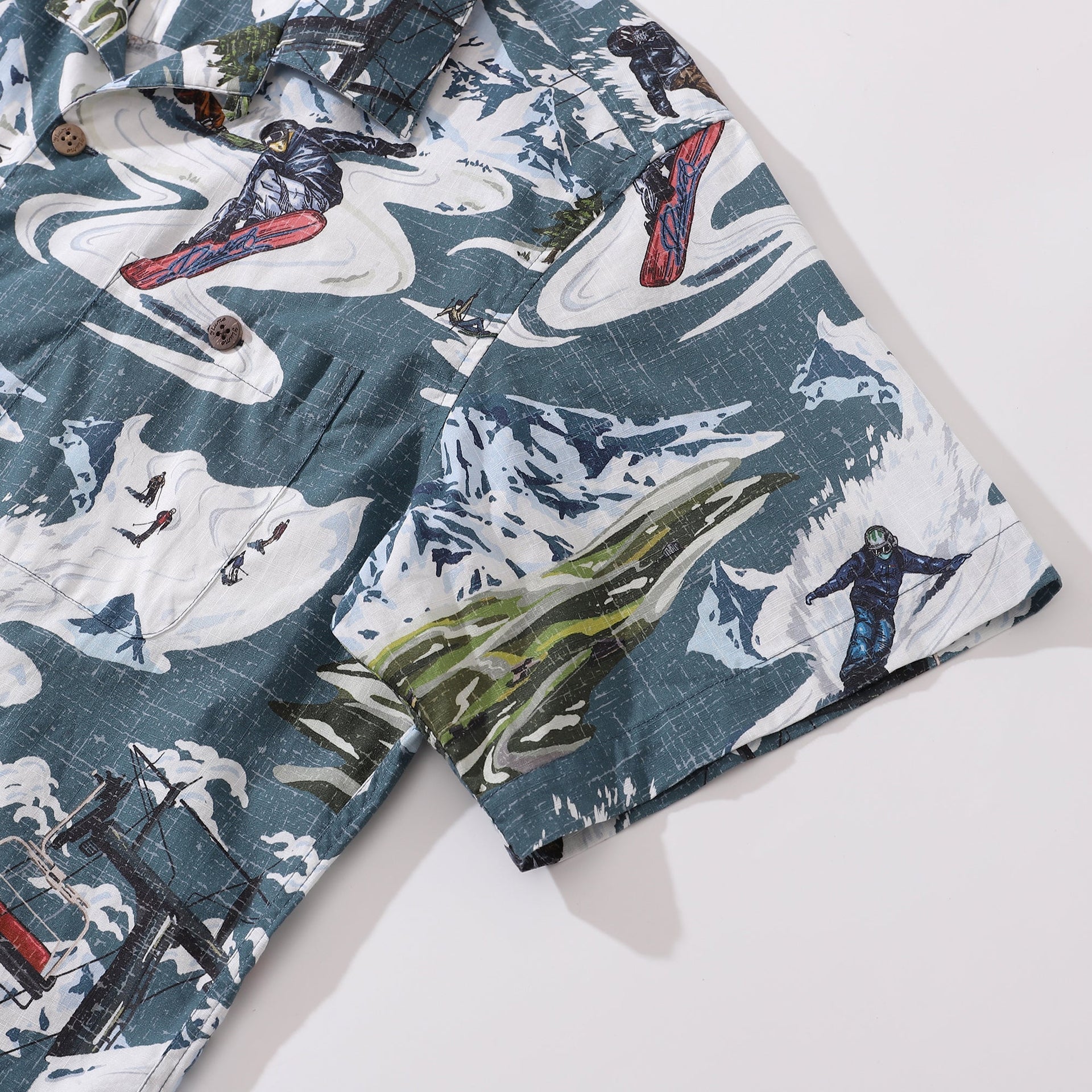 Powder Rush Vintage Hawaiian Camp Collar Cotton Shirt