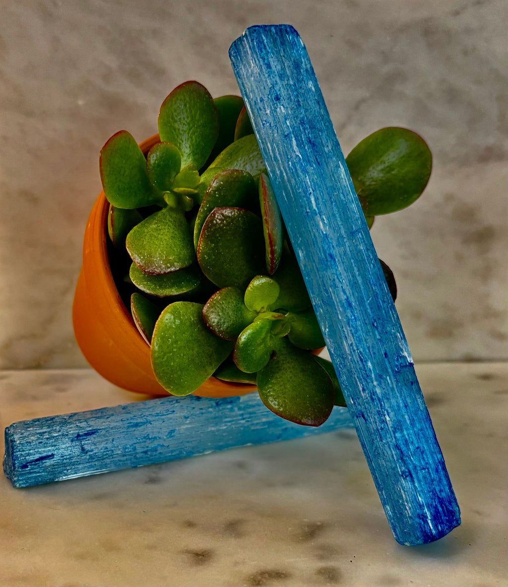 6 Inch Blue Selenite Charging Stick Crystal Wand for Cleansing - Image 2