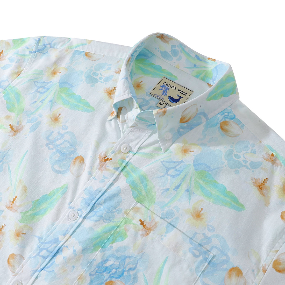 Men's Tropical Floral Print Vintage Short Sleeve Button-Down