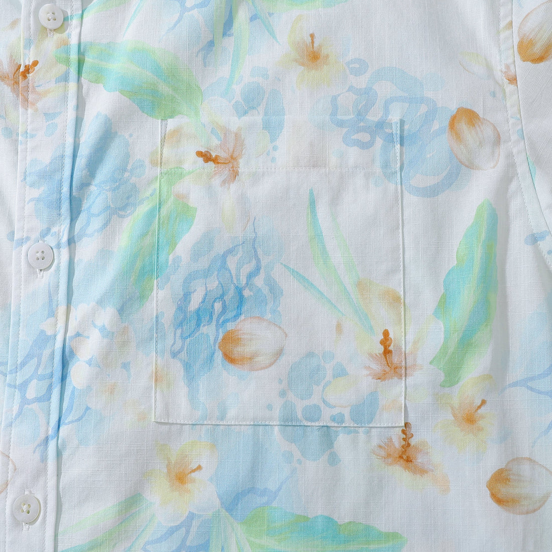 Men's Tropical Floral Print Vintage Short Sleeve Button-Down