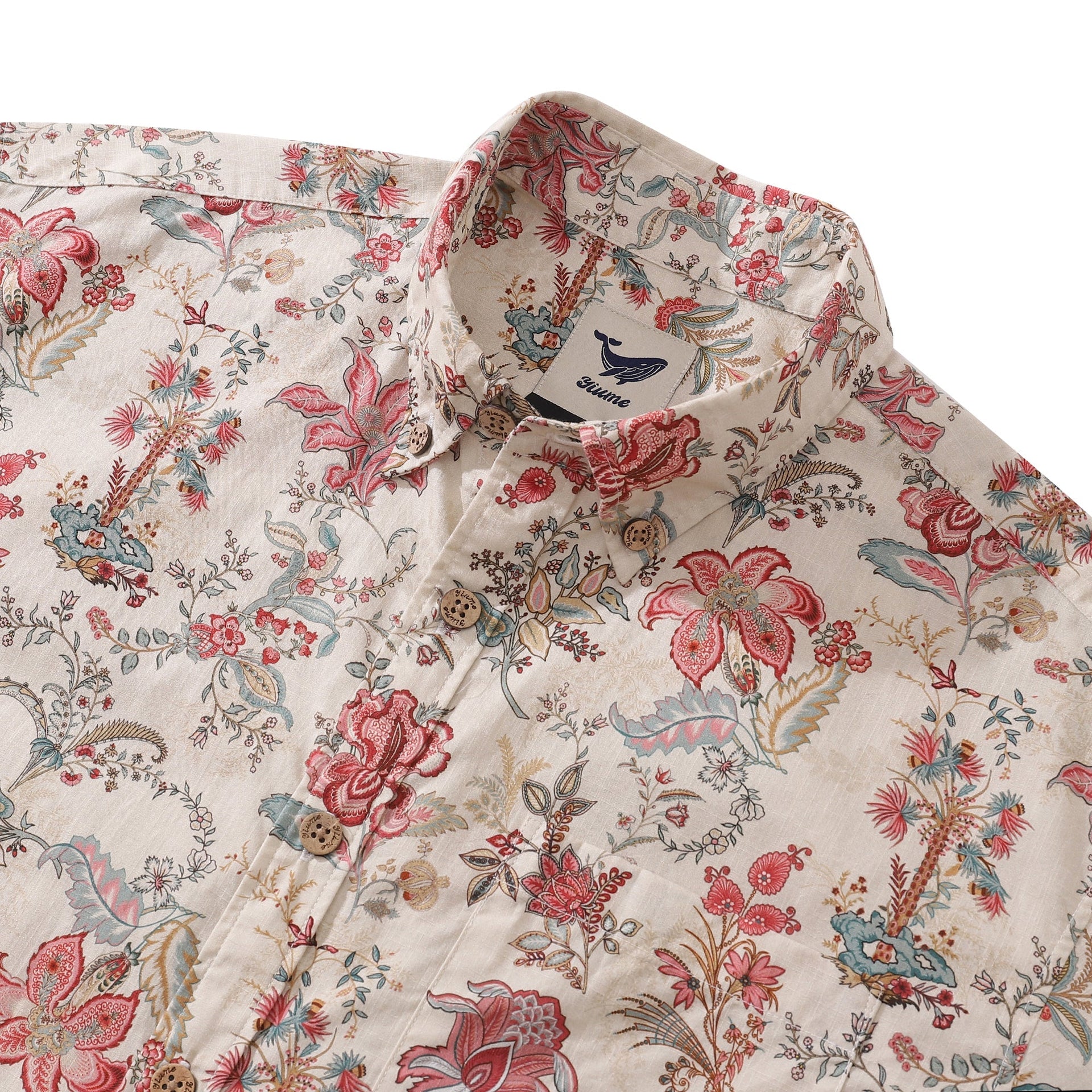 Paradise Found Floral Print Cotton Button-down Shirt