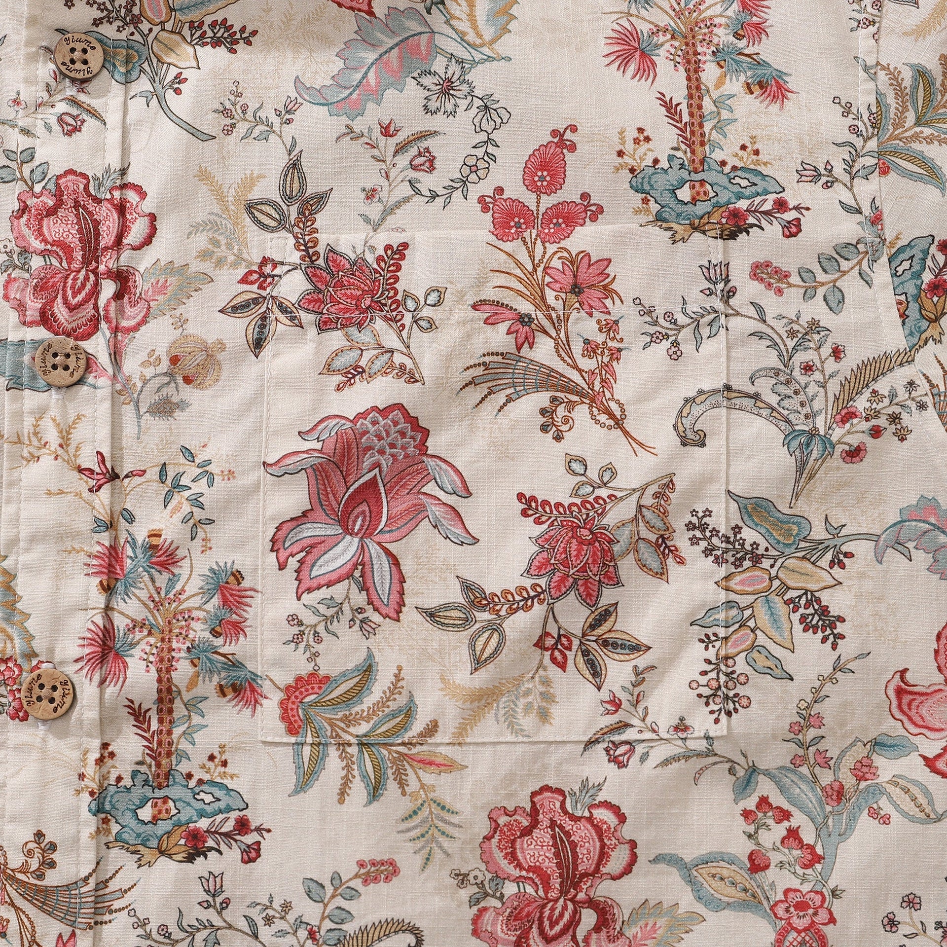 Paradise Found Floral Print Cotton Button-down Shirt