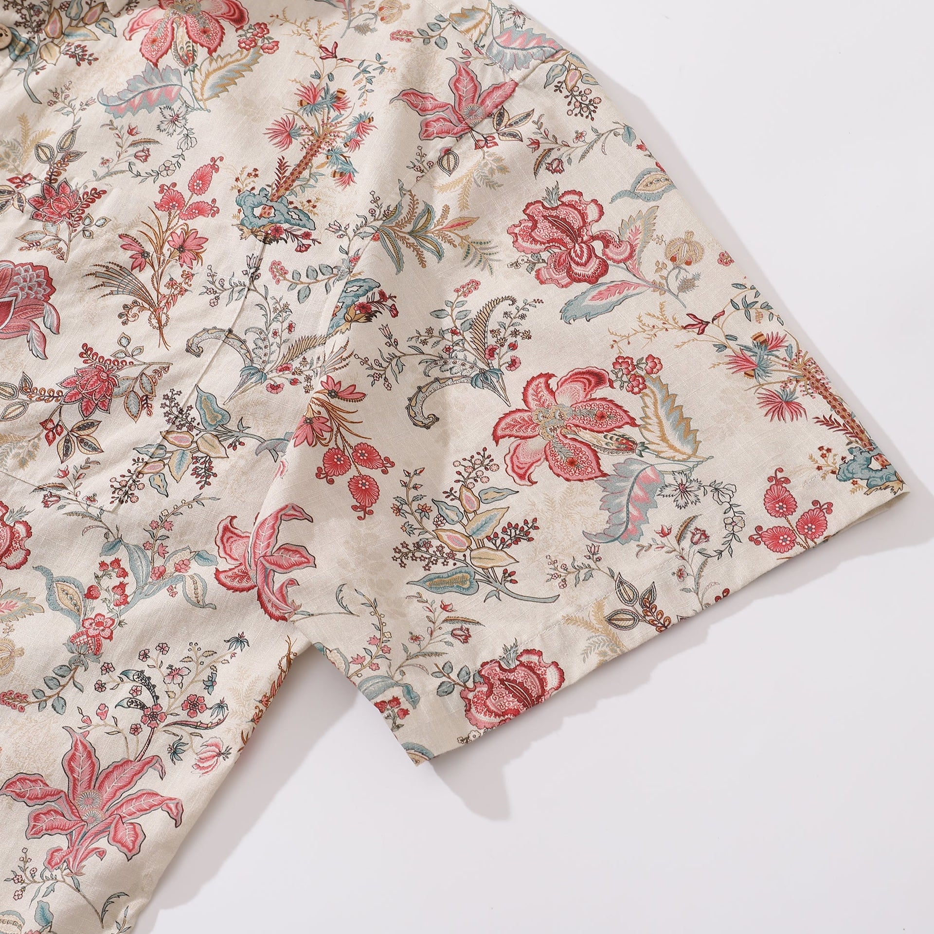 Paradise Found Floral Print Cotton Button-down Shirt