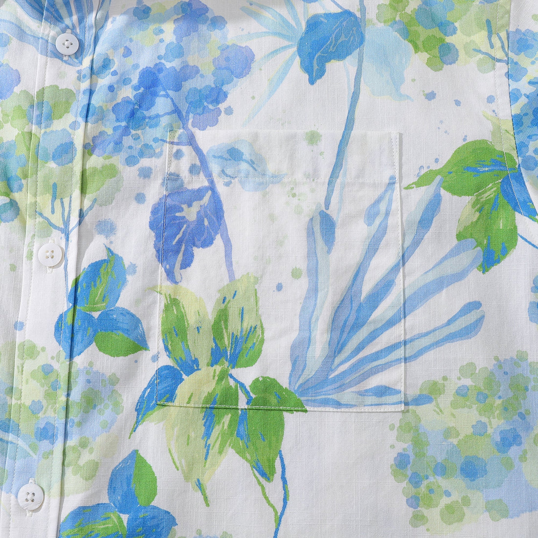 Men’s 100% Cotton Aloha Shirt Smudged Floral Print Button Down