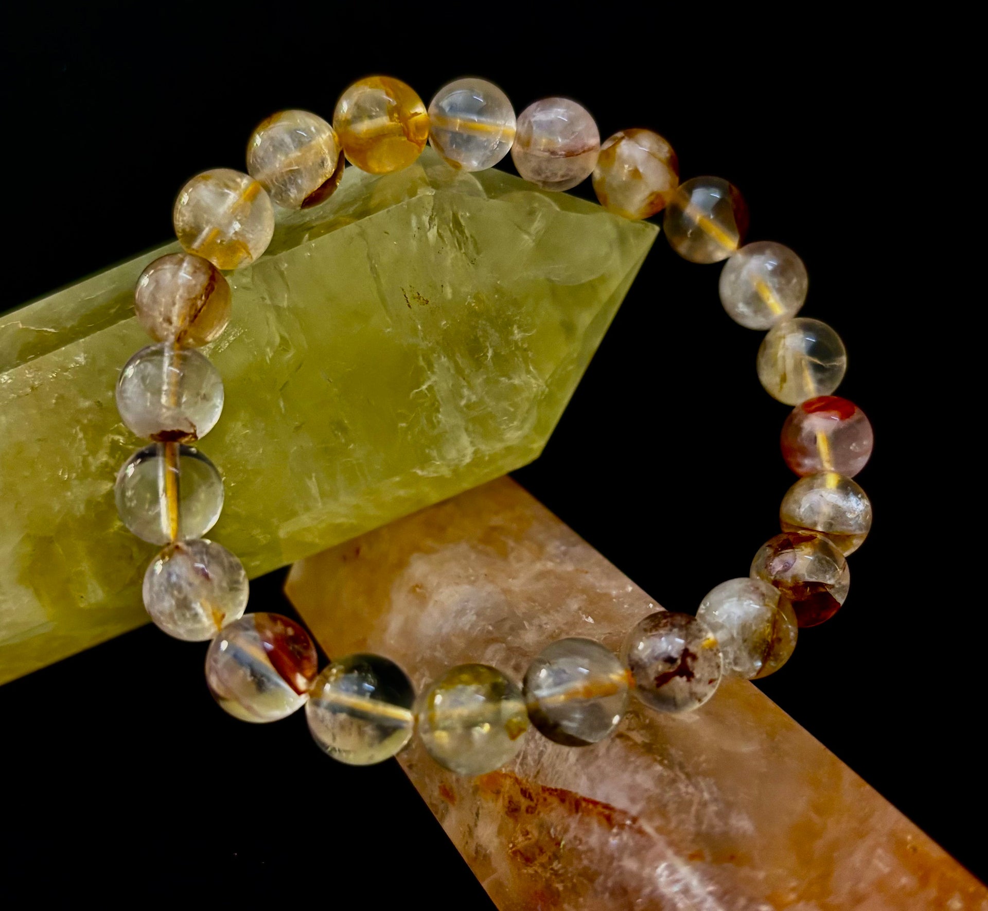 Golden Healer Quartz Bead Bracelet 8mm Natural Crystal Jewelry - Image 18