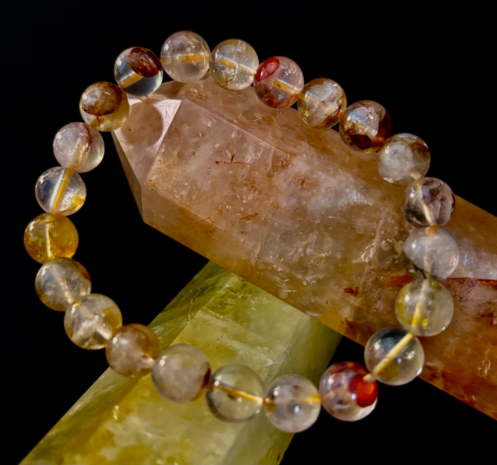 Golden Healer Quartz Bead Bracelet 8mm Natural Crystal Jewelry - Image 2