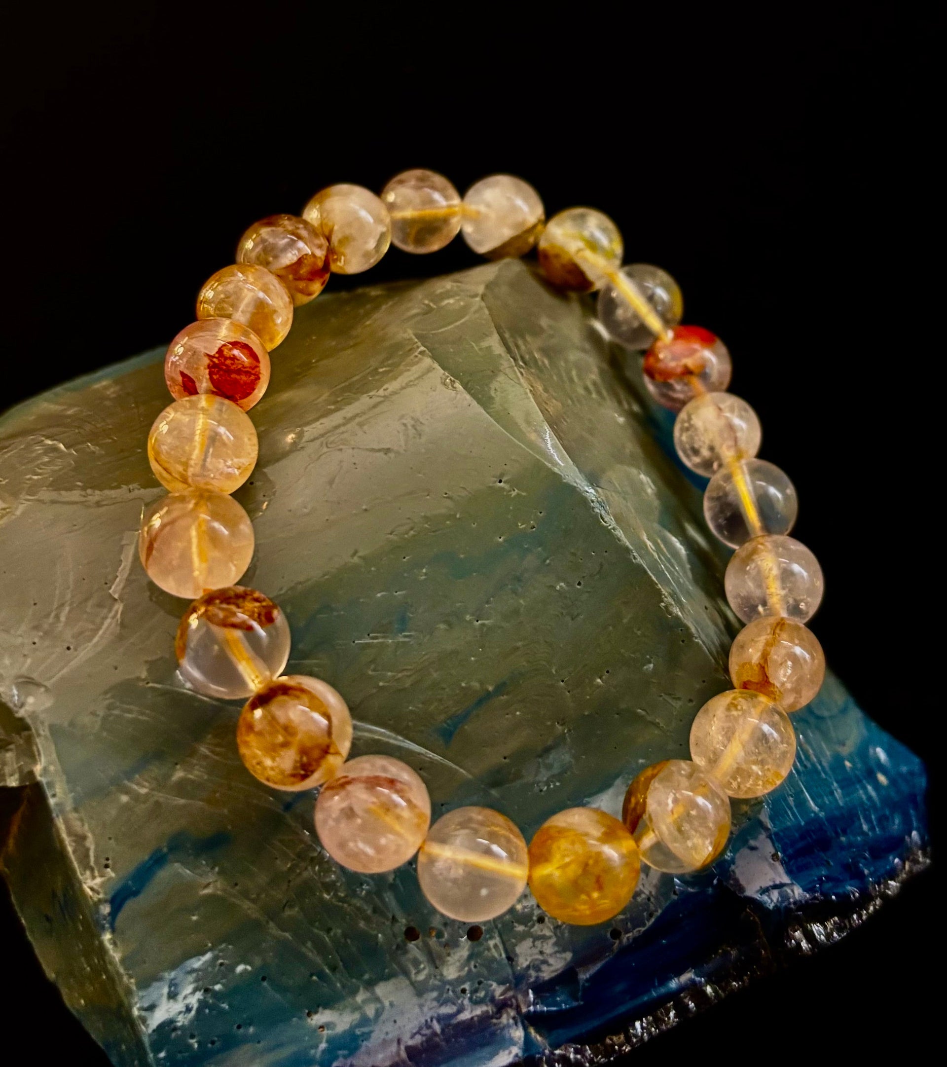 Golden Healer Quartz Bead Bracelet 8mm Natural Crystal Jewelry - Image 17
