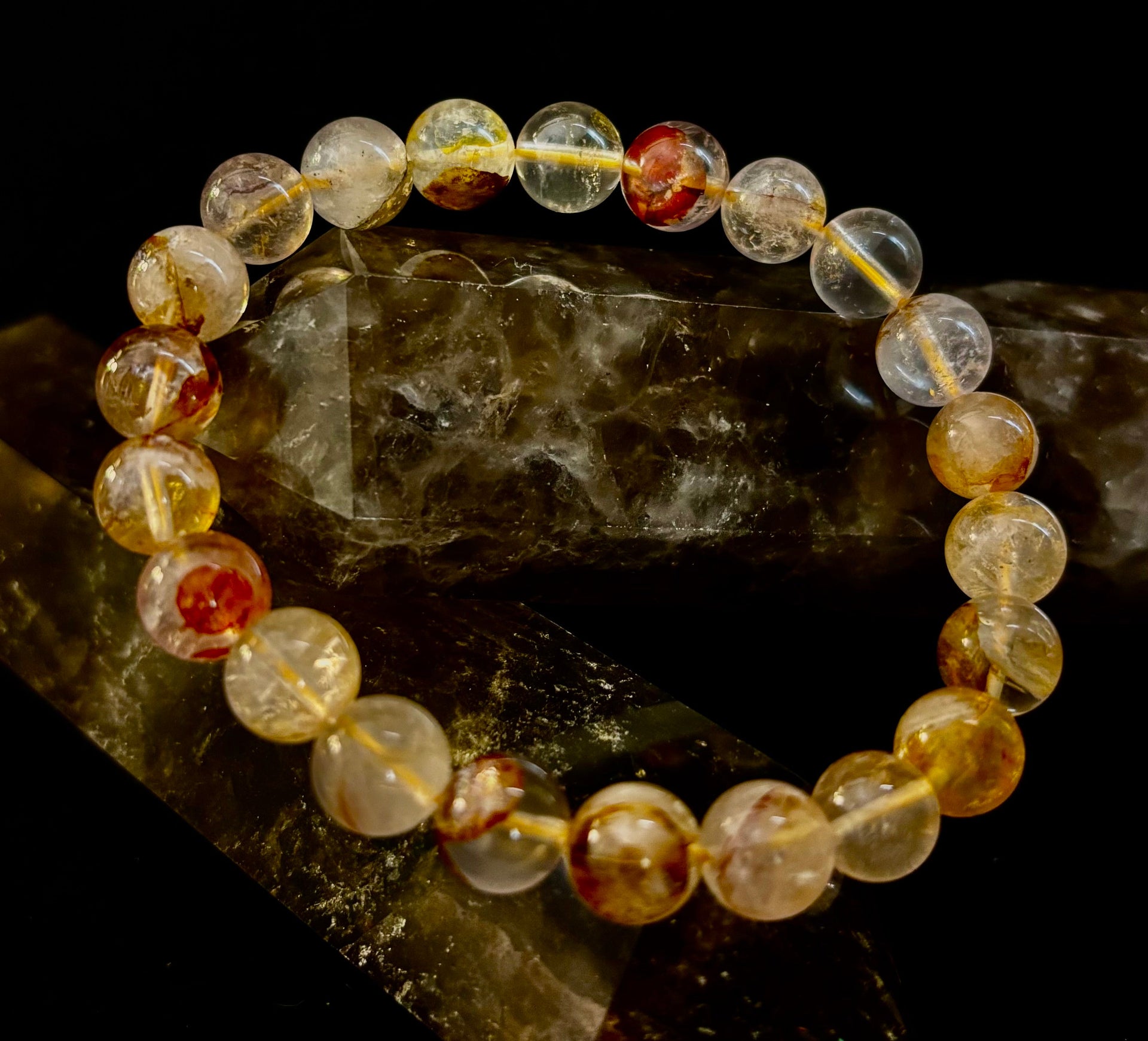 Golden Healer Quartz Bead Bracelet 8mm Natural Crystal Jewelry - Image 15