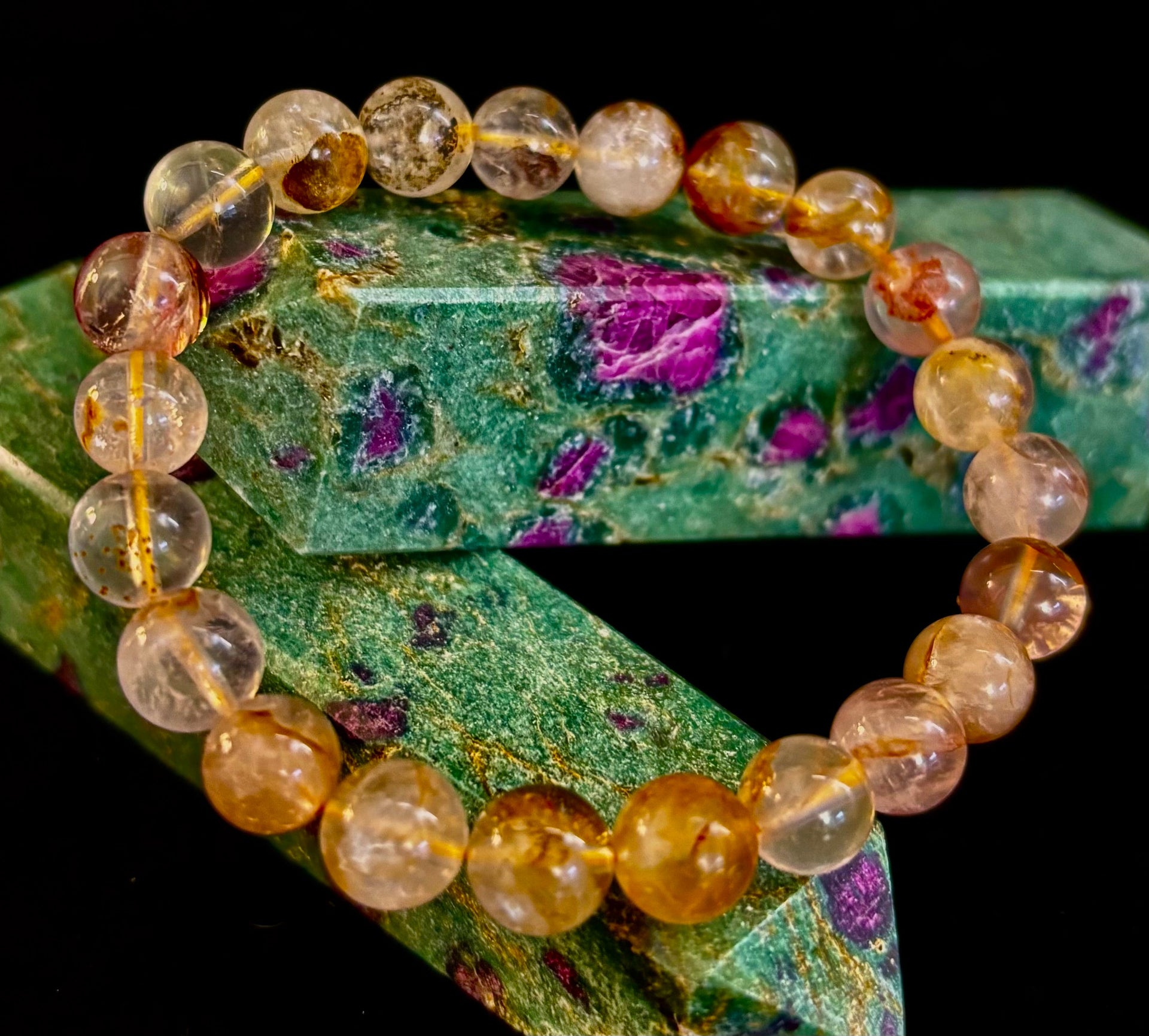 Golden Healer Quartz Bead Bracelet 8mm Natural Crystal Jewelry - Image 14