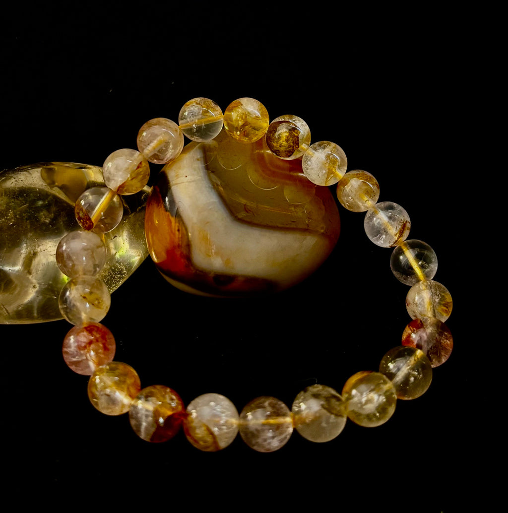 Golden Healer Quartz Bead Bracelet 8mm Natural Crystal Jewelry - Image 9