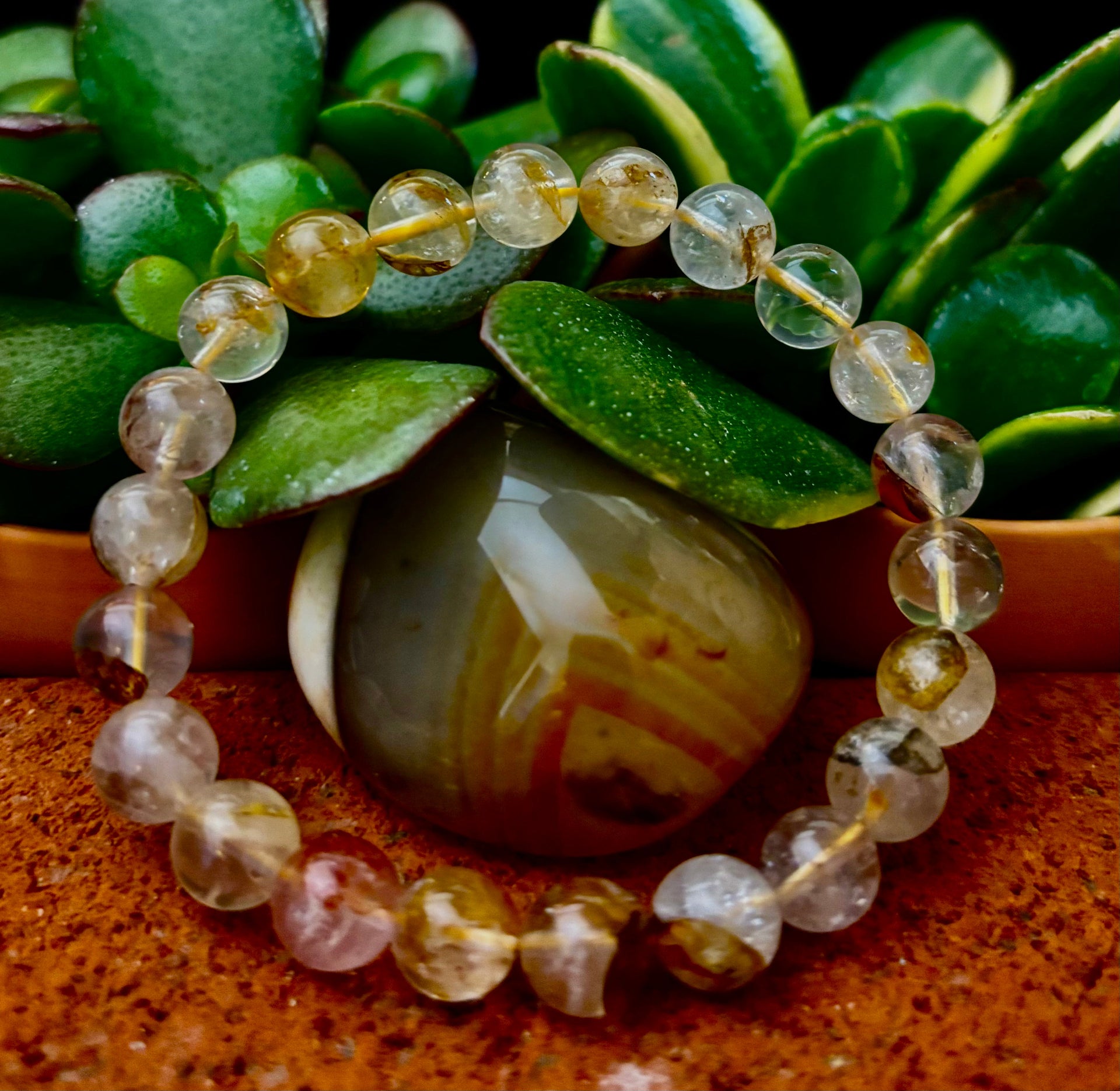 Golden Healer Quartz Bead Bracelet 8mm Natural Crystal Jewelry - Image 11