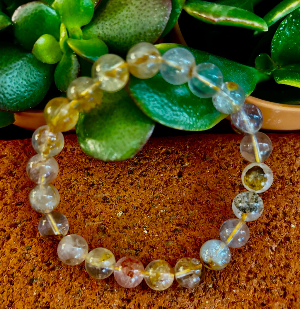Golden Healer Quartz Bead Bracelet 8mm Natural Crystal Jewelry - Image 6