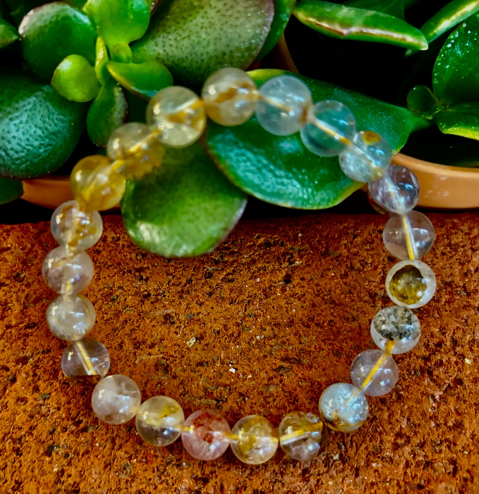 Golden Healer Quartz Bead Bracelet 8mm Natural Crystal Jewelry - Image 6