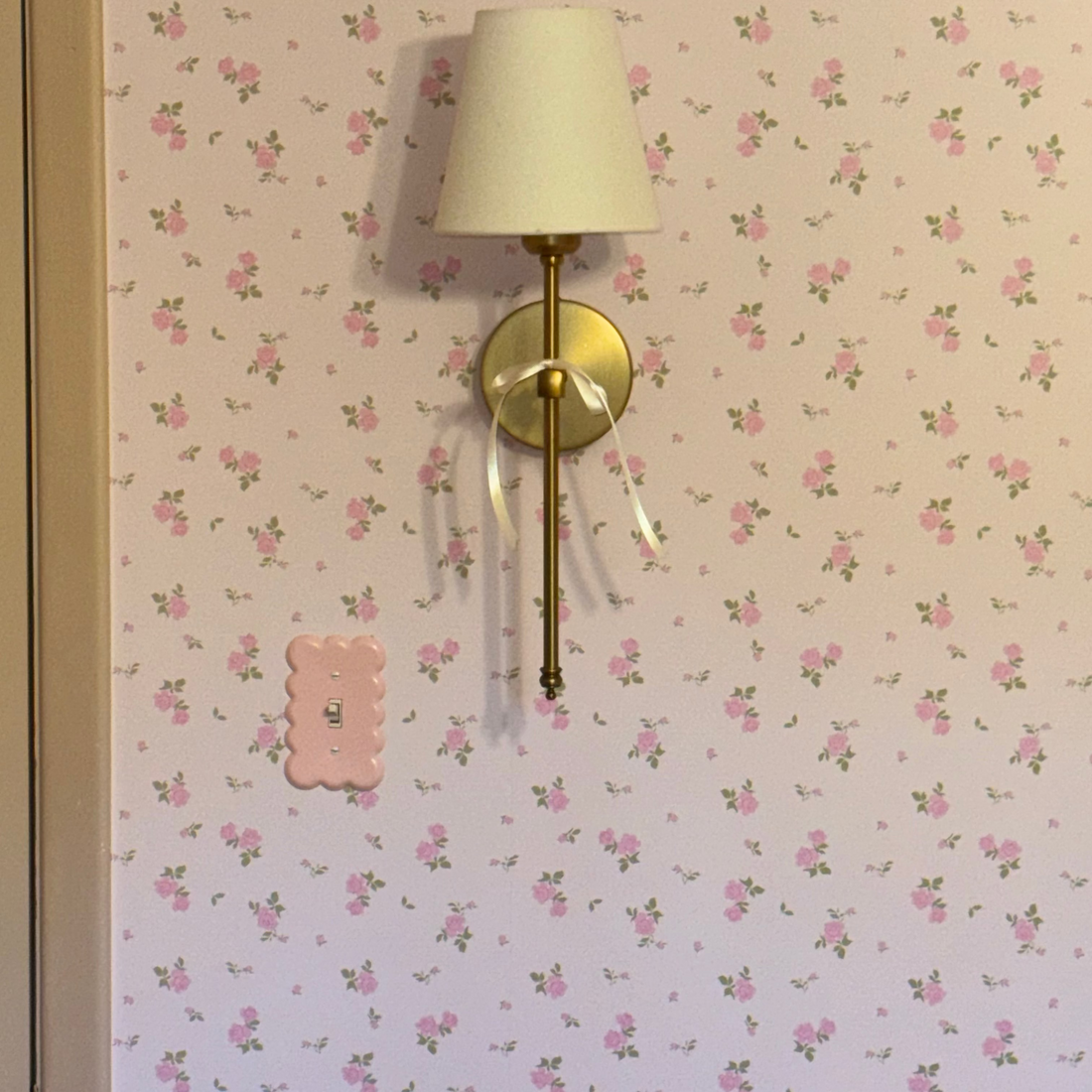 Haven Floral peel and stick wallpaper in a cozy nursery room setting