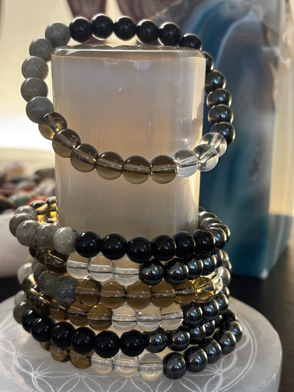 Midnight Path Spell Bracelet – Witchy Intention Bead Bracelet (8mm, Medium Wrist)