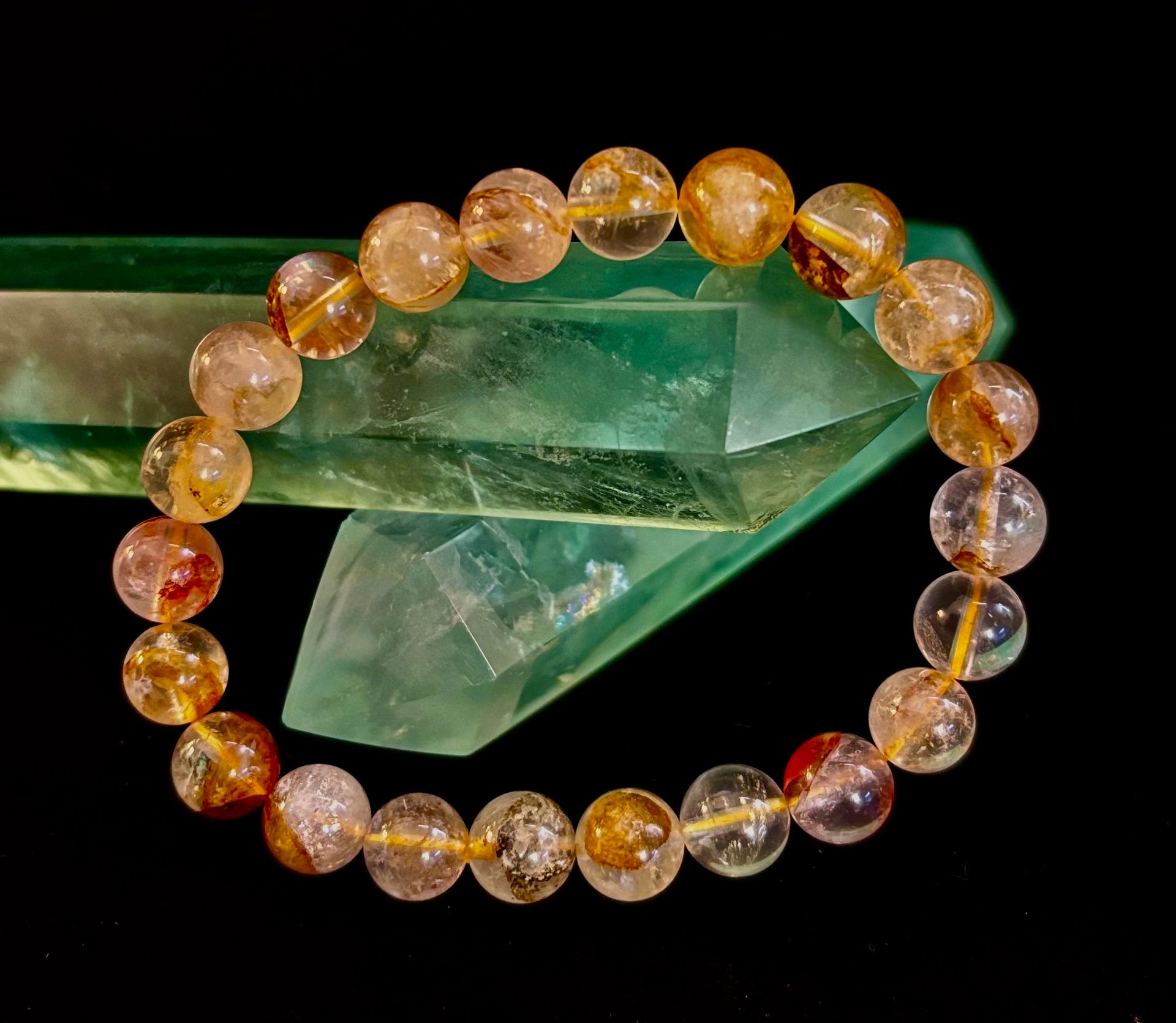 Golden Healer Quartz Bead Bracelet 8mm Natural Crystal Jewelry - Image 3