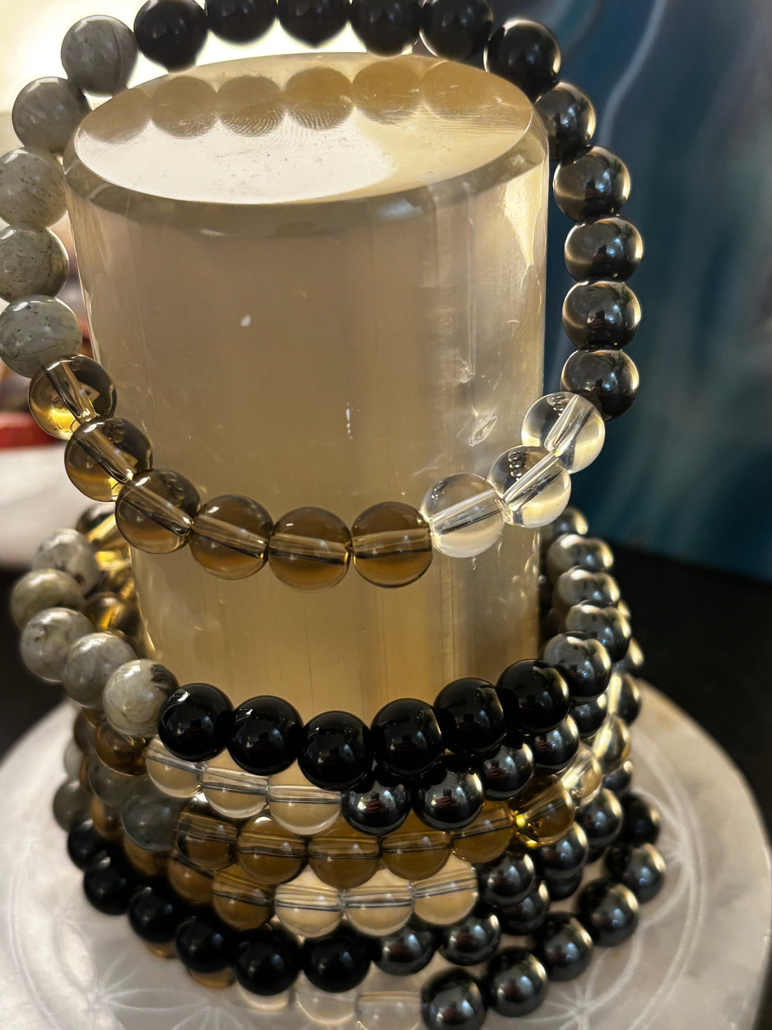 Midnight Path Spell Bracelet – Witchy Intention Bead Bracelet (8mm, Medium Wrist)