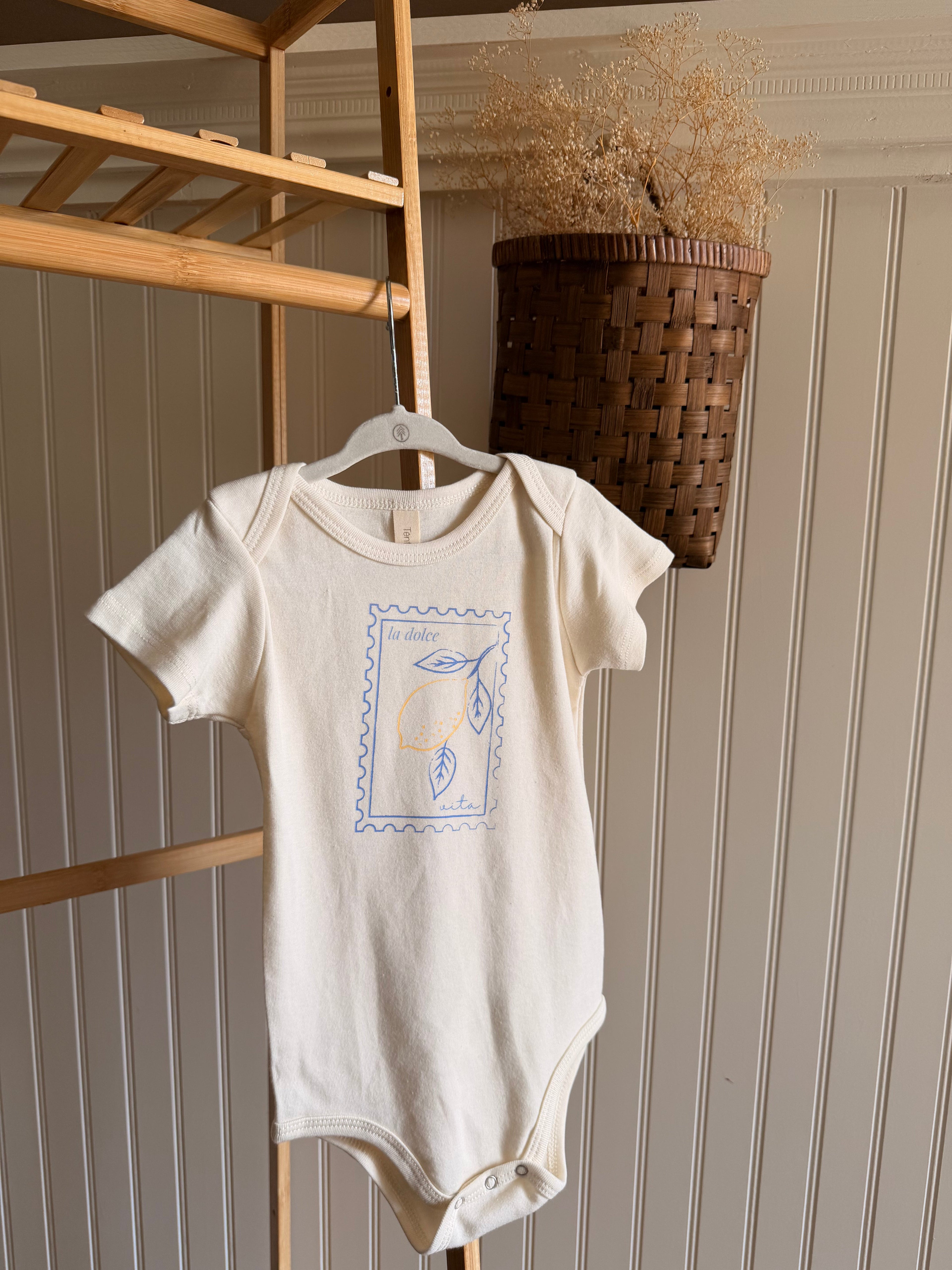 La Dolce Vita Stamp Organic Cotton Baby Bodysuit