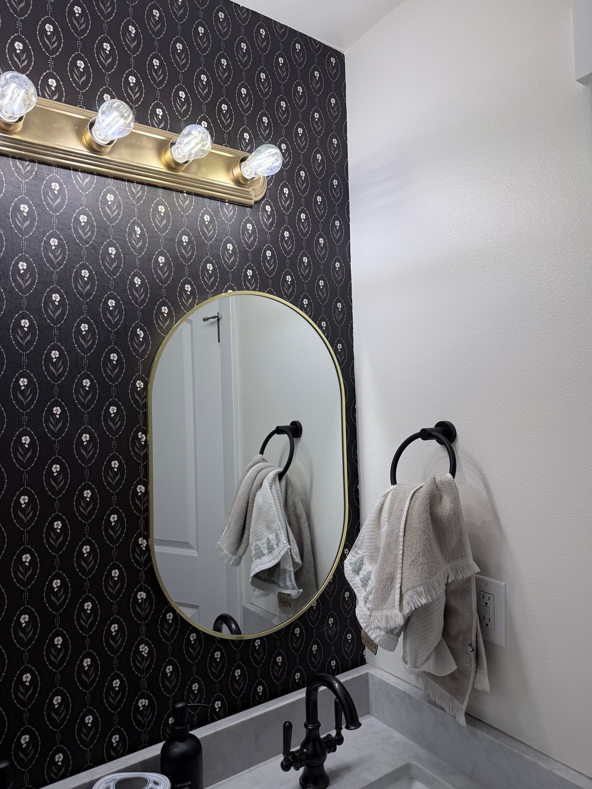 Isabella Floral Wallpaper - White, Brown & Taupe Vintage Style