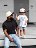 Unisex children's Dad's My Dude crew neck graphic tee in black and white
