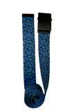 Deep Blue Leopard Print Belt - Small to Plus Size - Multiple Buckle Options