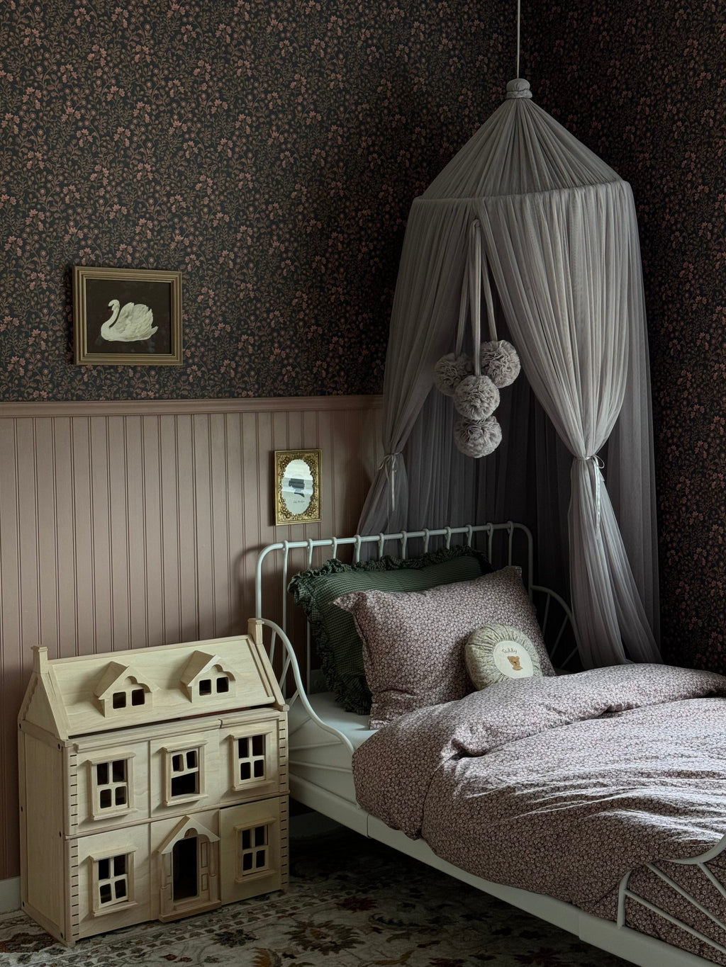 Penelope Floral Removable Wallpaper, Pink, White, and Cream